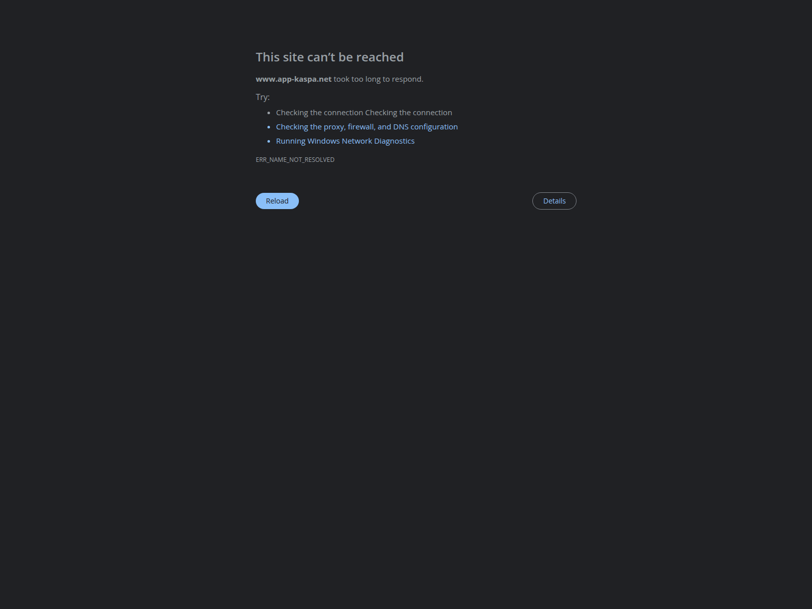 Знімок екрана app-kaspa.net
