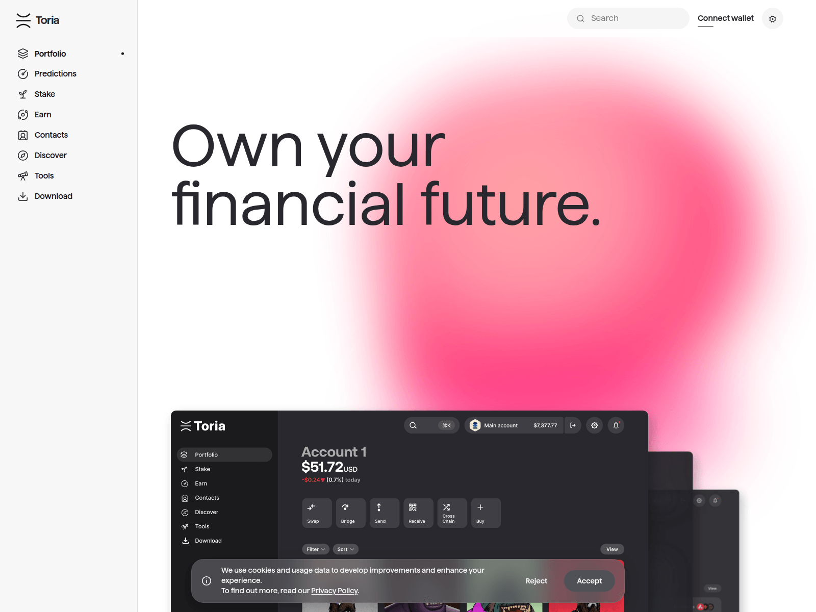Screenshot of toria.app