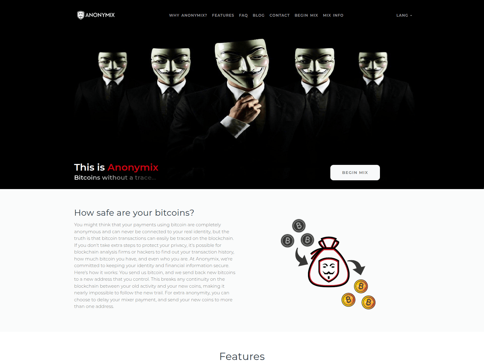 Знімок екрана anonymix.biz