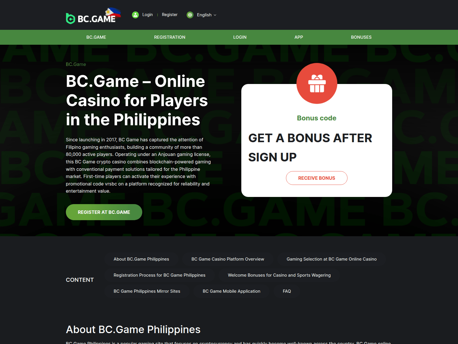 Screenshot of bcgamecasino-ph.com