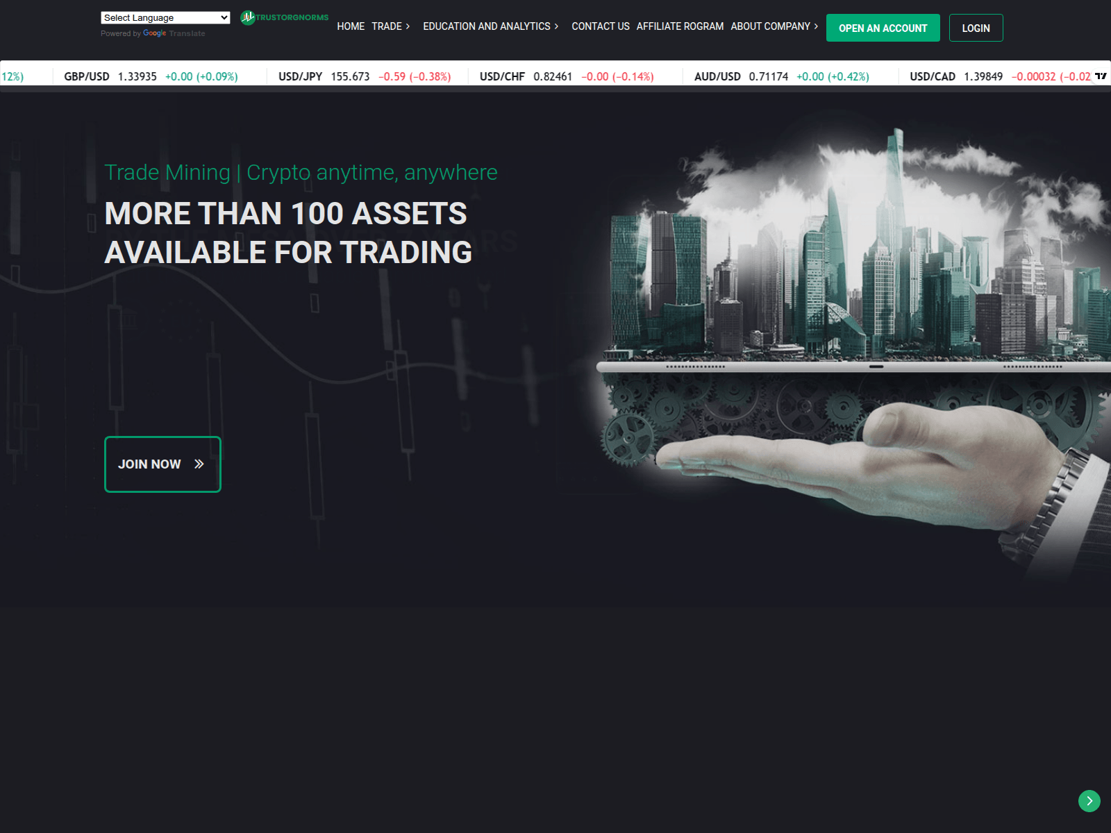 Screenshot of trustorgnorms.com