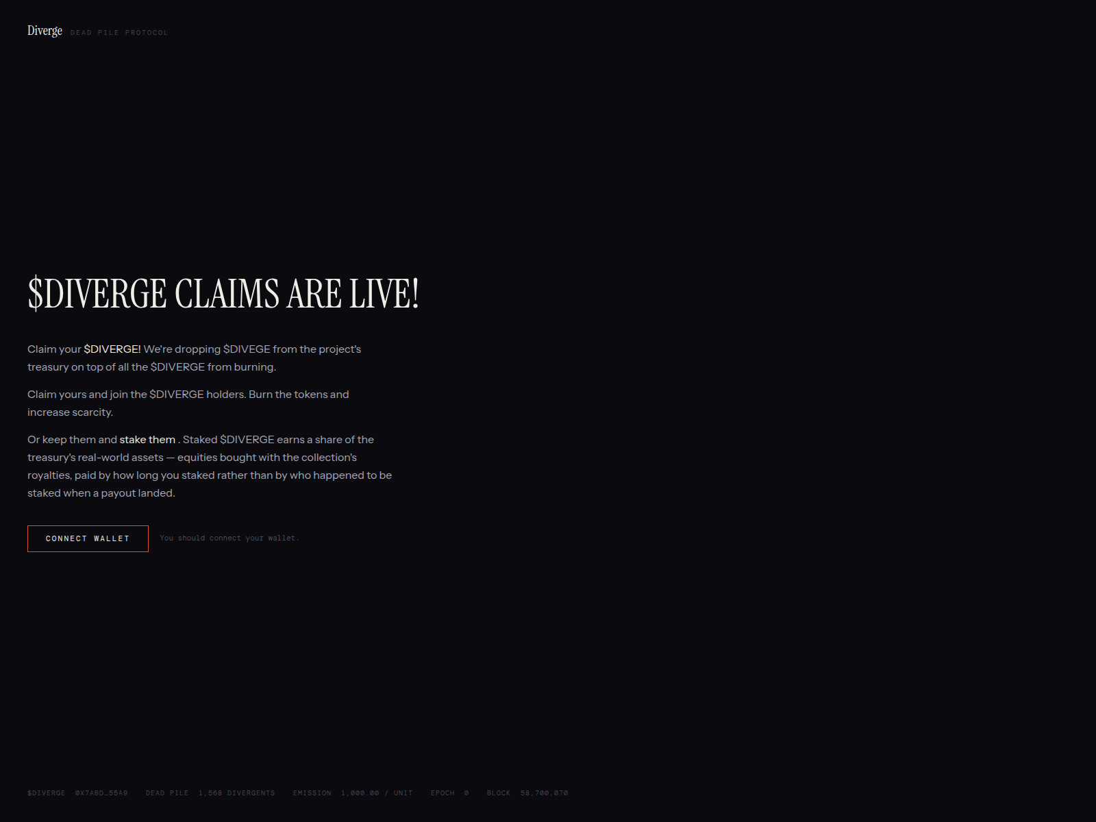 Screenshot of divergents.live