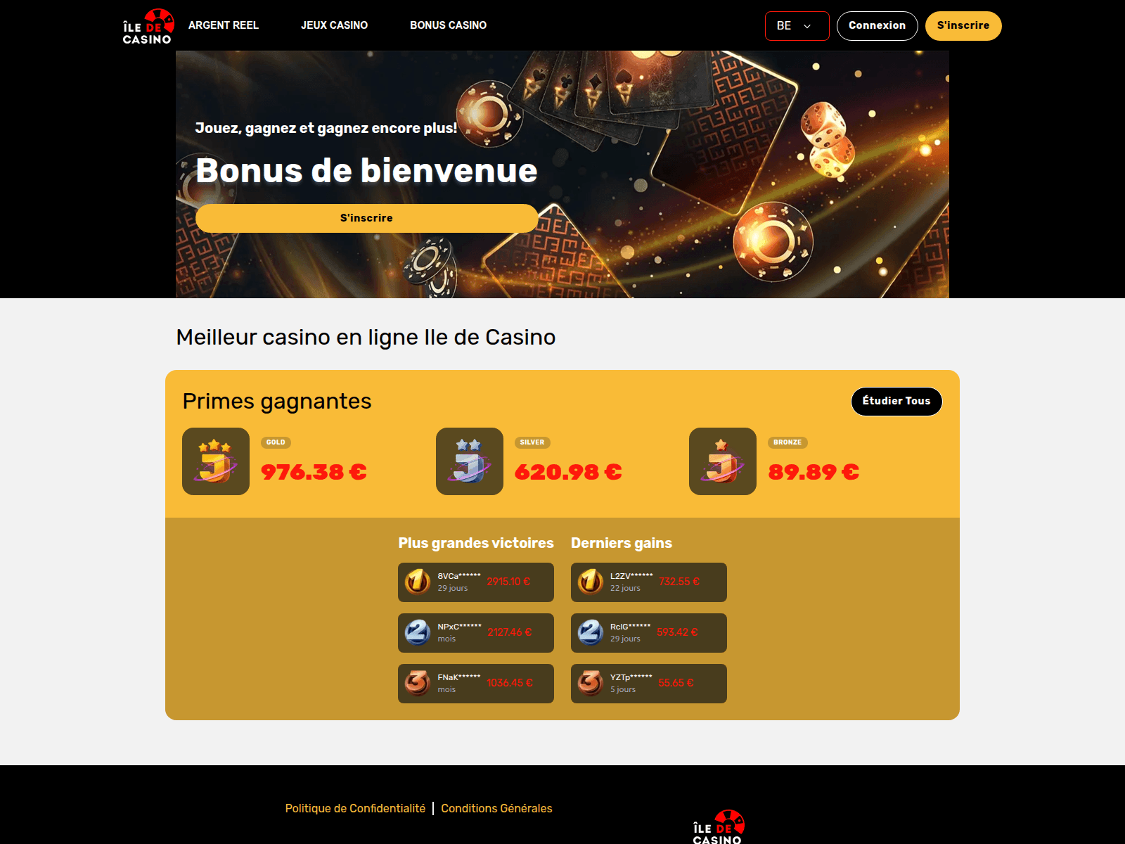 Знімок екрана casinoenligne-argent-reel.com