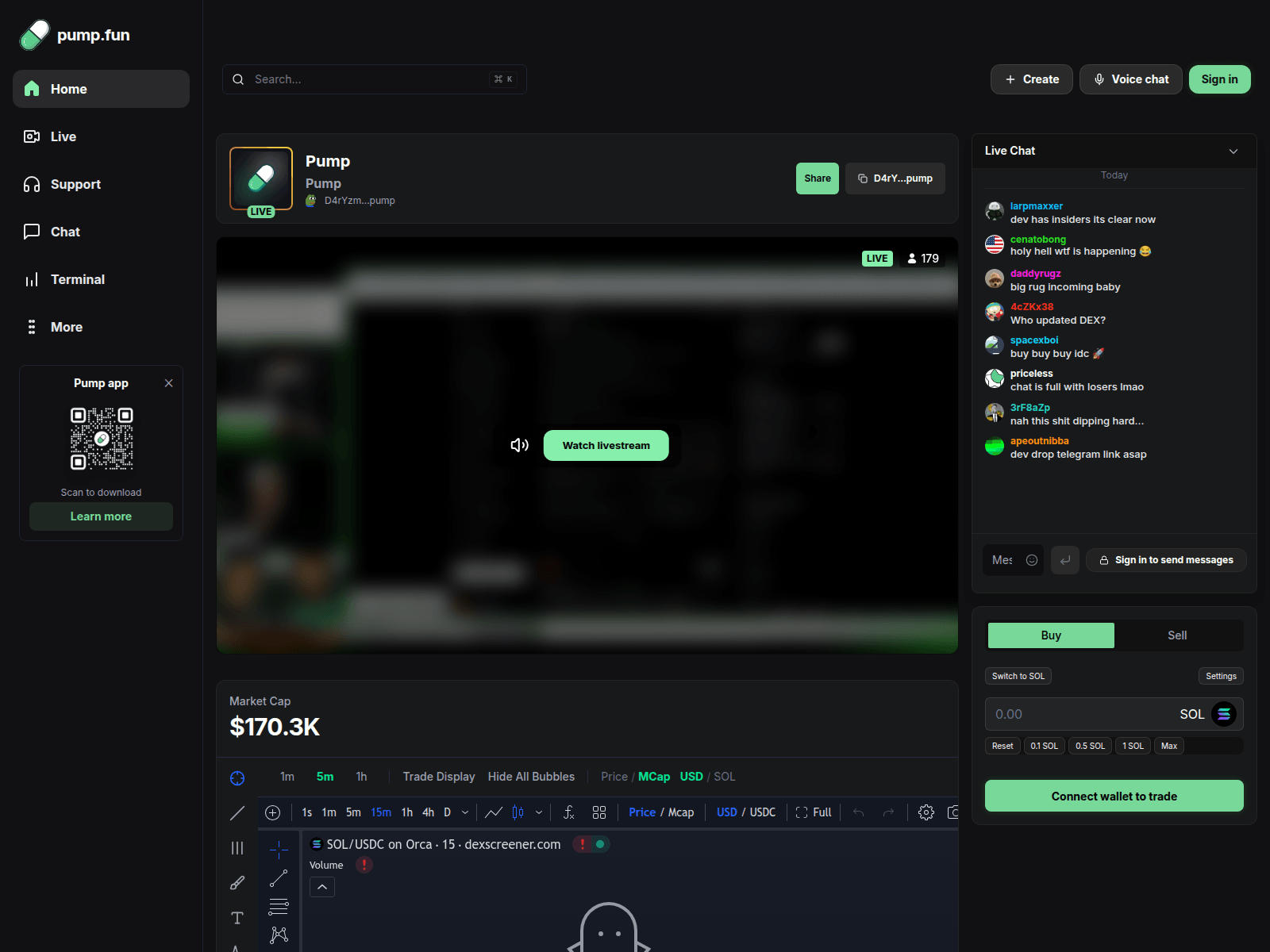 Screenshot of livespump.fun