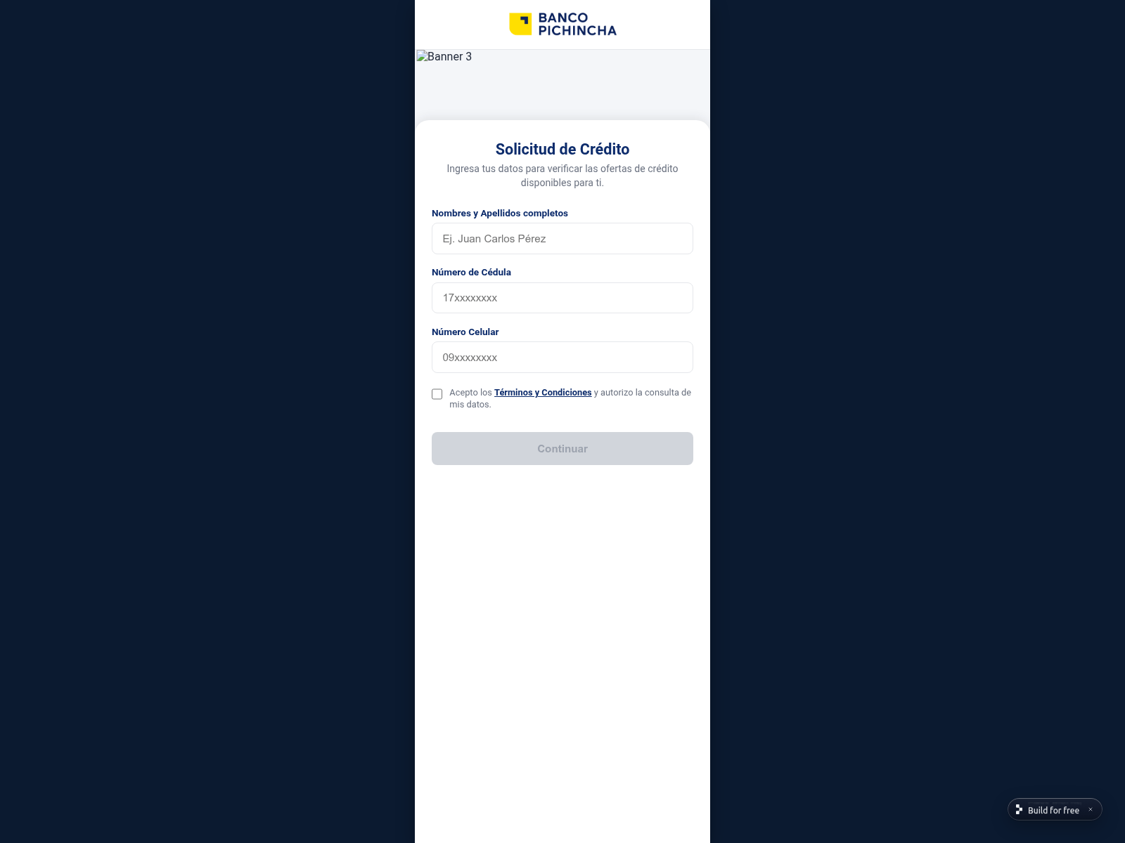 Screenshot of credi-pichincha-ecuador--solusion.replit.app