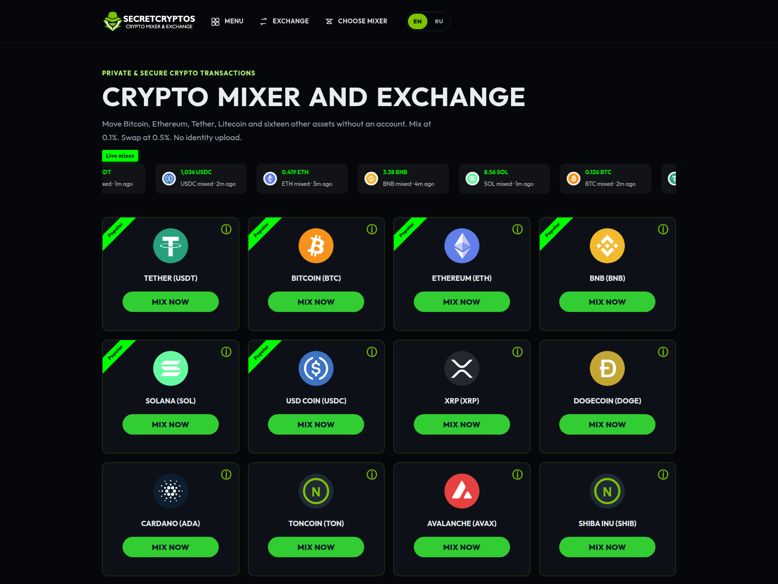 Screenshot of secretcryptos.biz