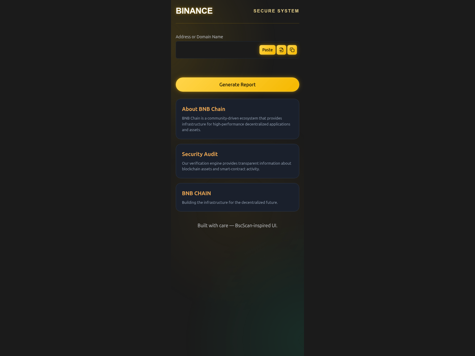 Screenshot of bscscann.vercel.app