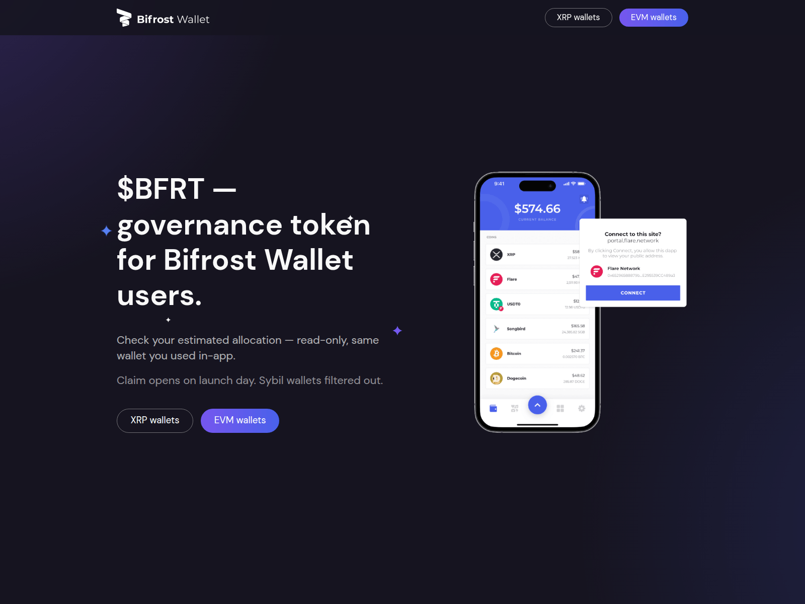 Screenshot of allocation-bifrostwallet.com