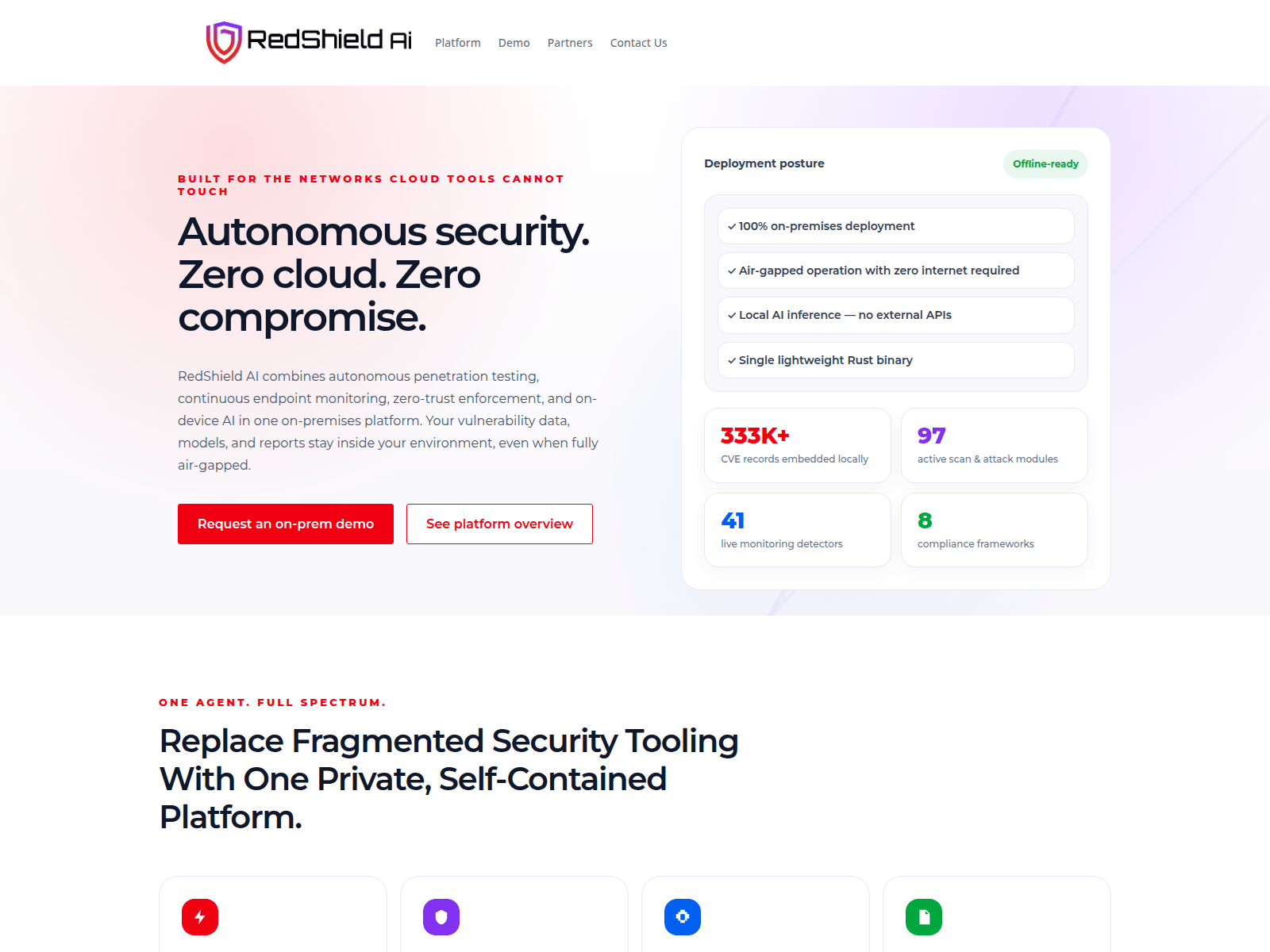 Screenshot of redshieldai.net