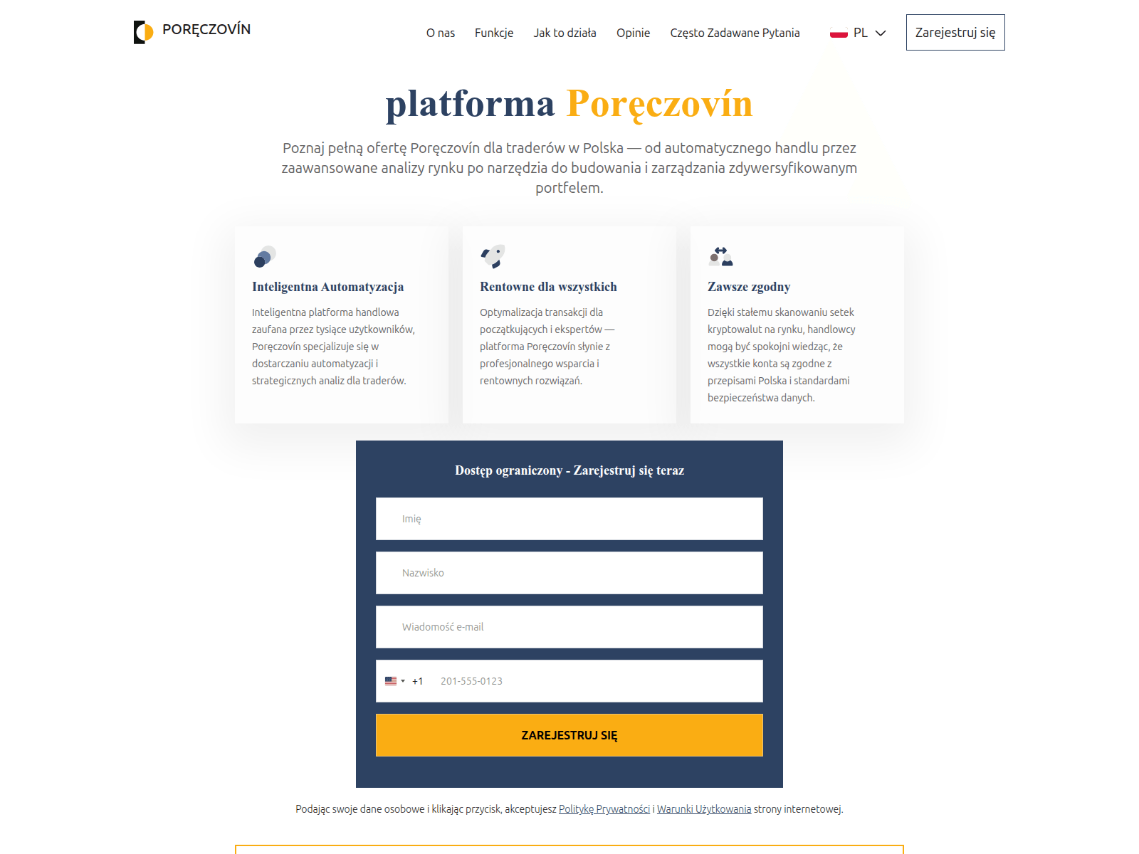 Screenshot of poreczovin.com
