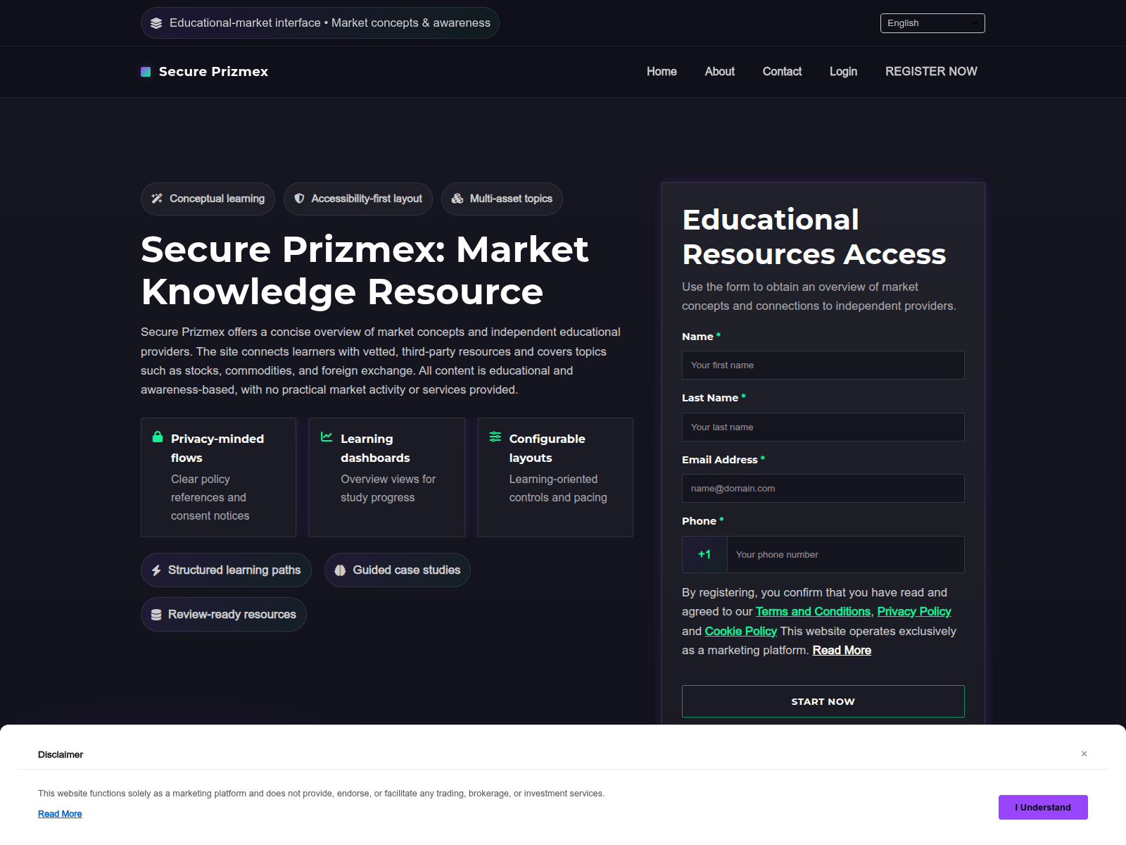 Screenshot of secureprizmexsolution.com