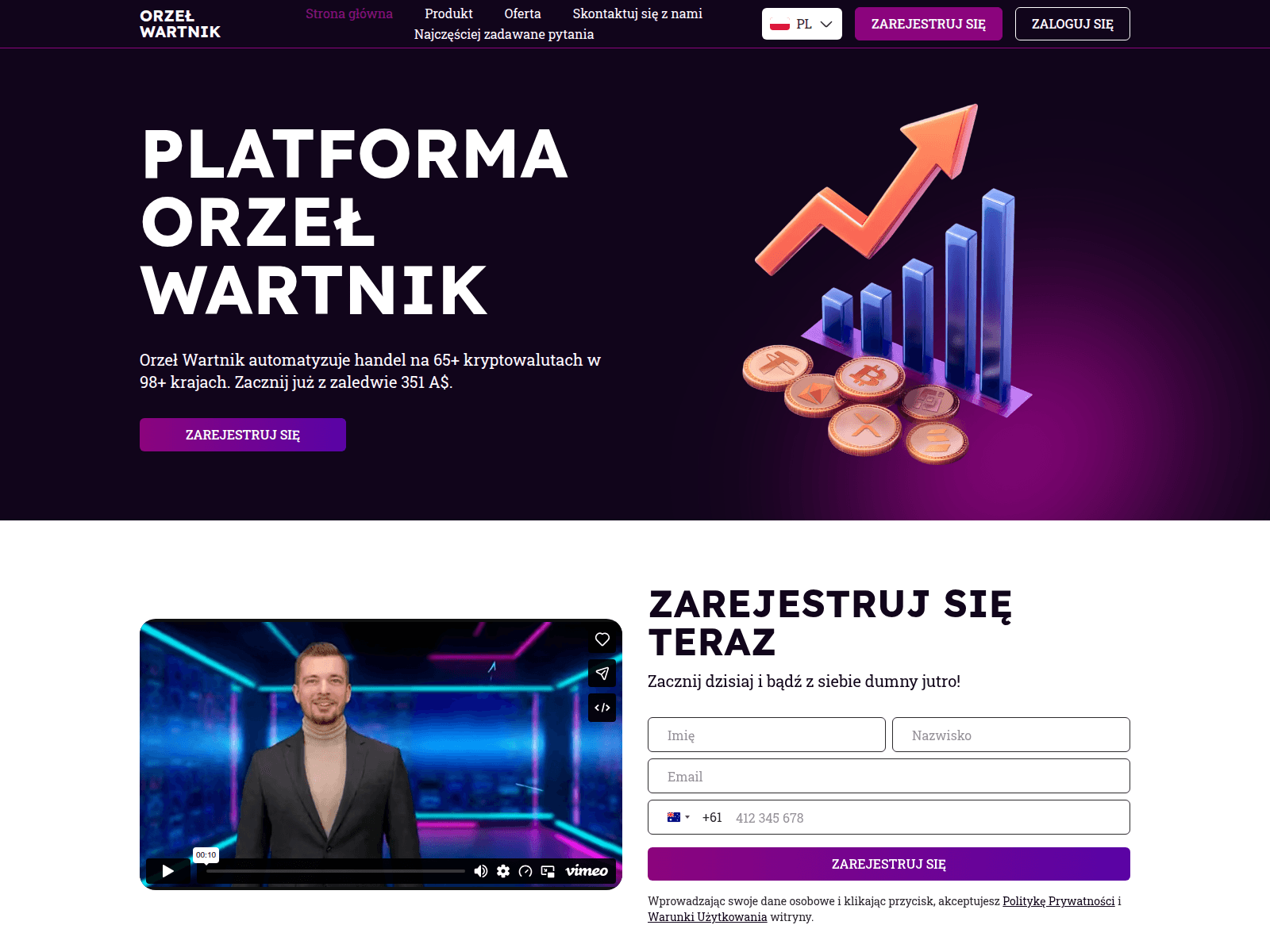 Screenshot of orzel-wartnik.com