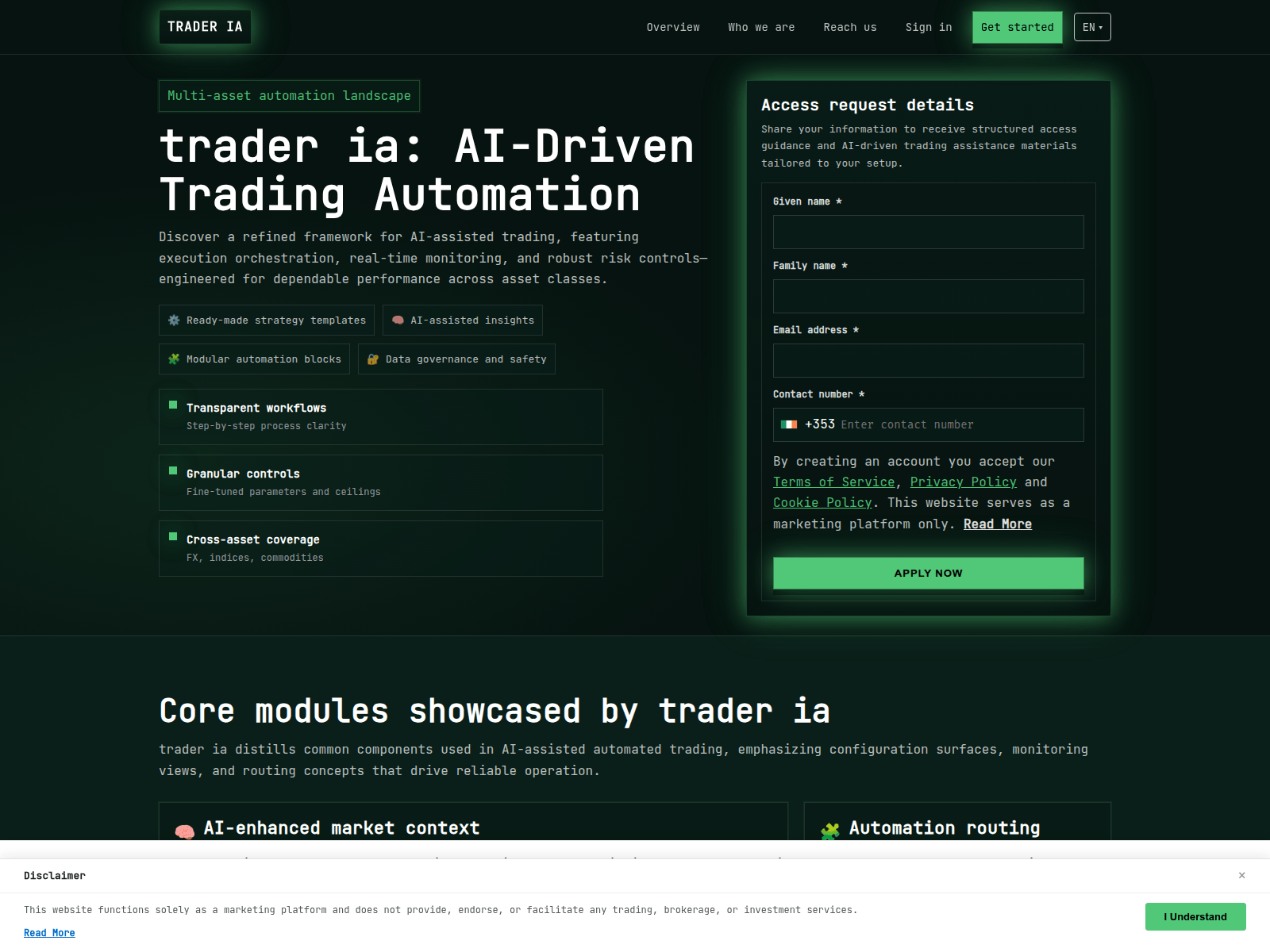 Screenshot of traderia-app.shop