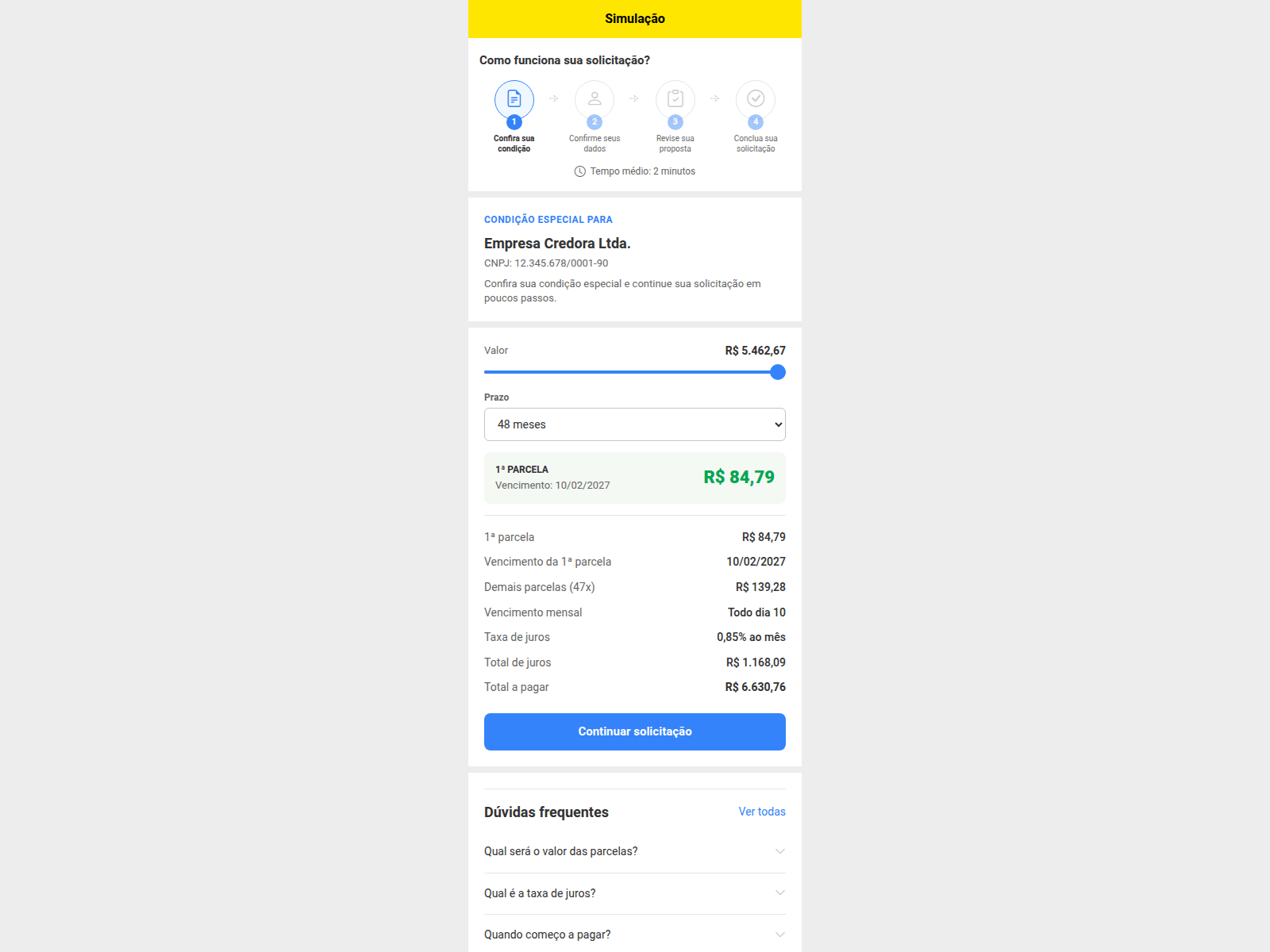 Captura de tela de mercadolivrecredito.com