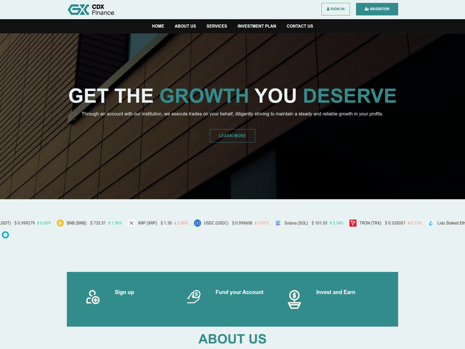 [Ekran görüntüsü] cdxfinancegroup.com