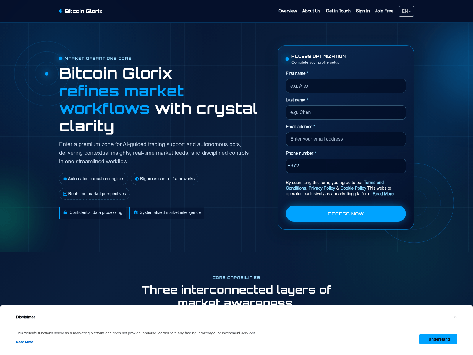 Screenshot von bitcoinglorixsolution.shop