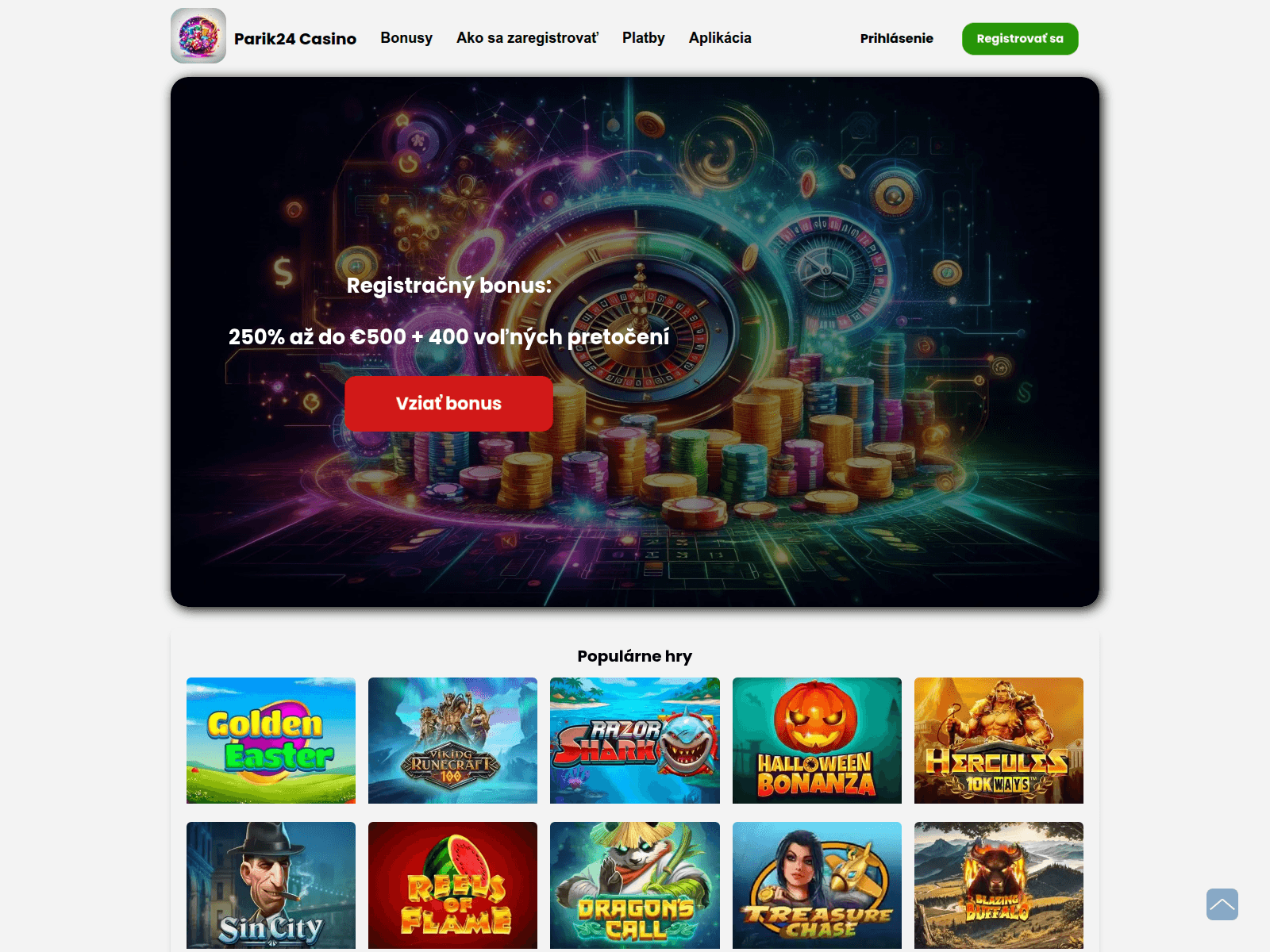 Screenshot of parik24.sk