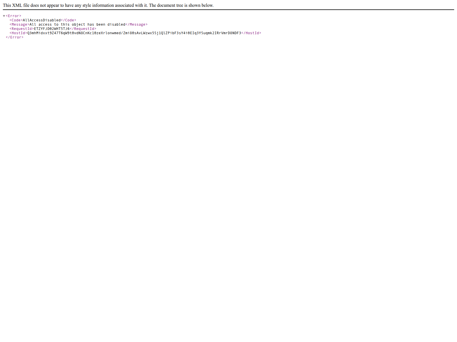 Screenshot von yamzoza-north-007-amazon.s3.us-east-1.amazonaws.com