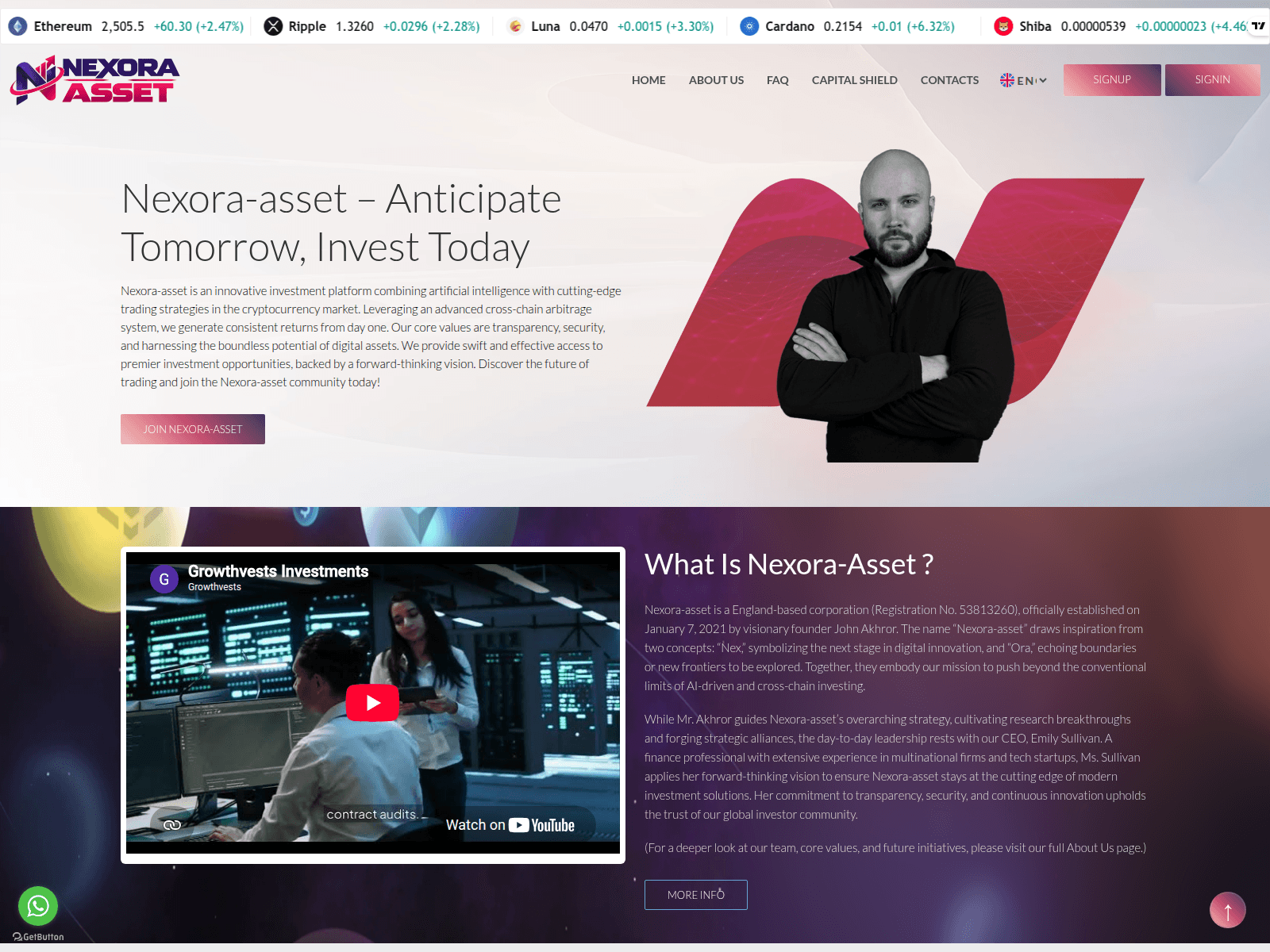 Captura de pantalla de nexora-asset.org