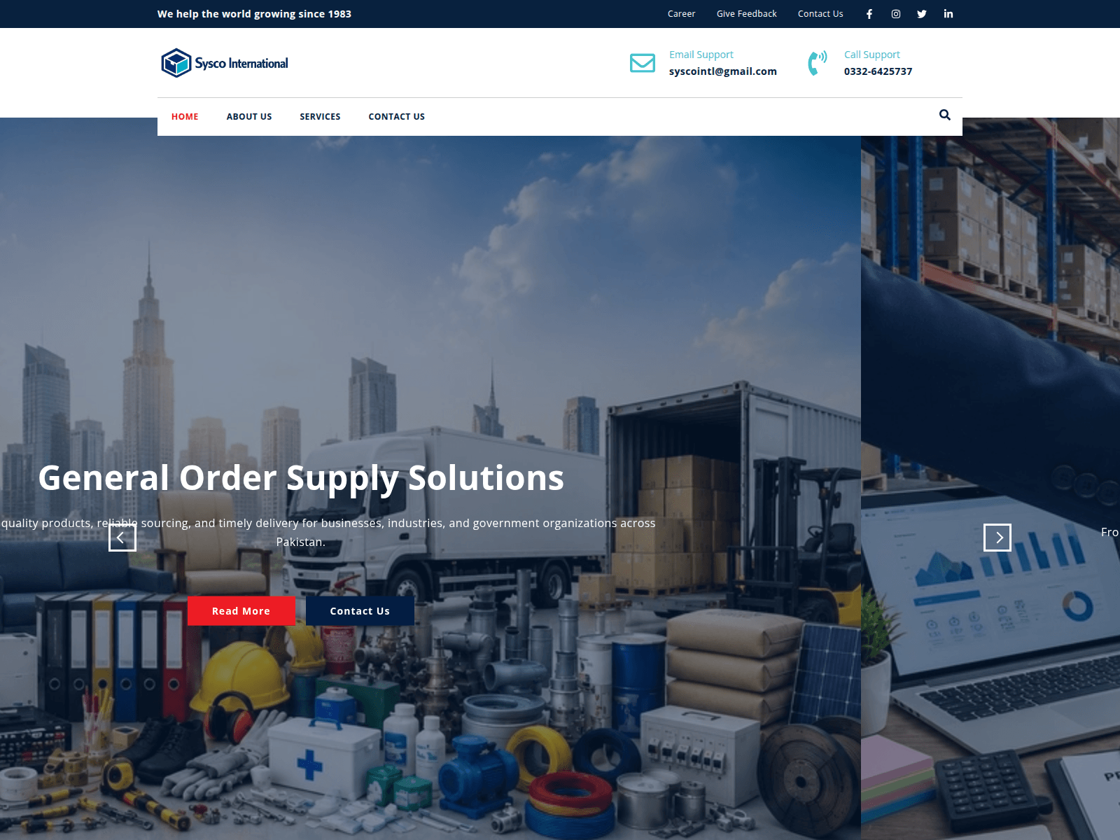 Screenshot of syscointl.com