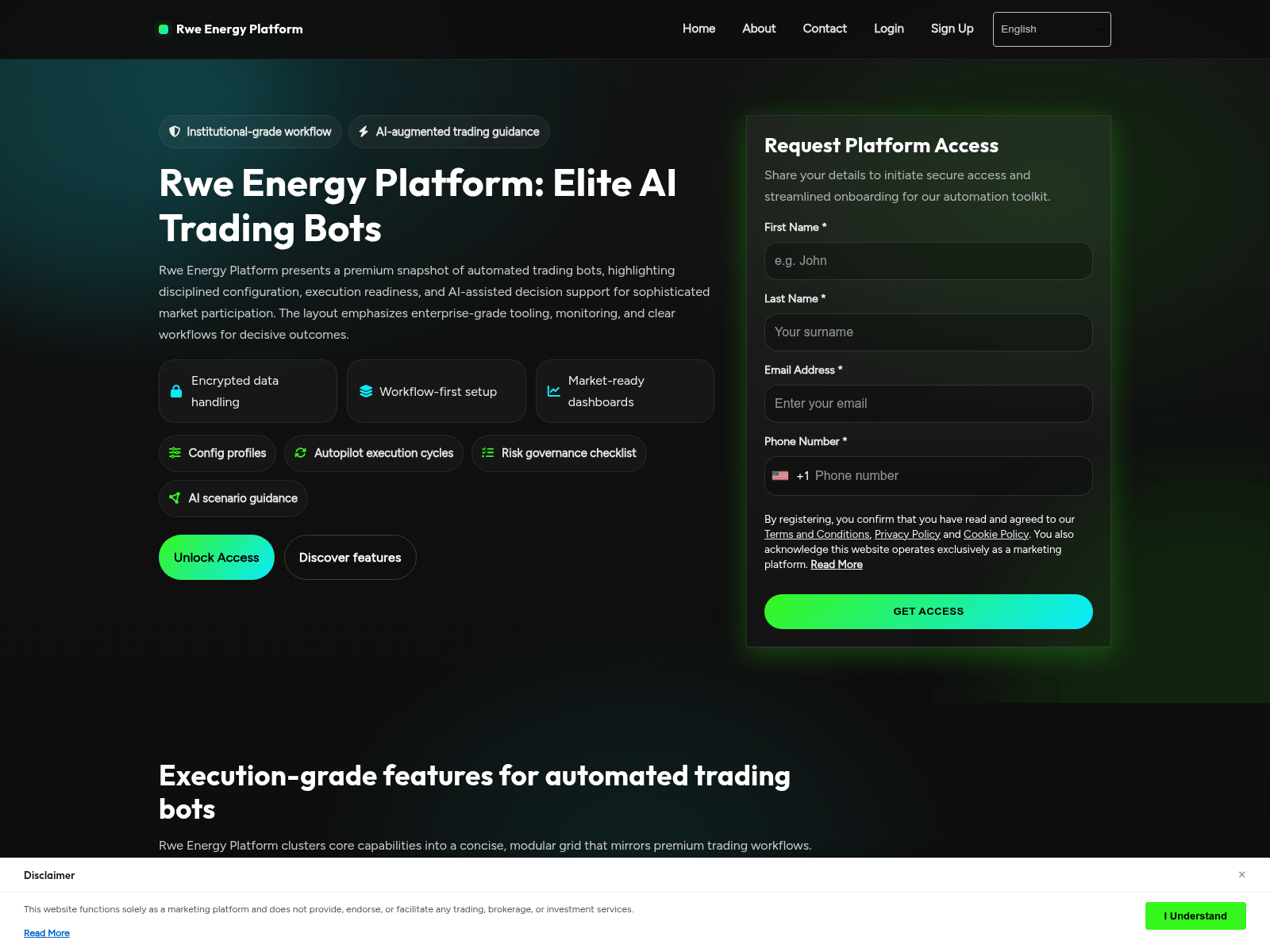 Screenshot of rweenergyplatform.com