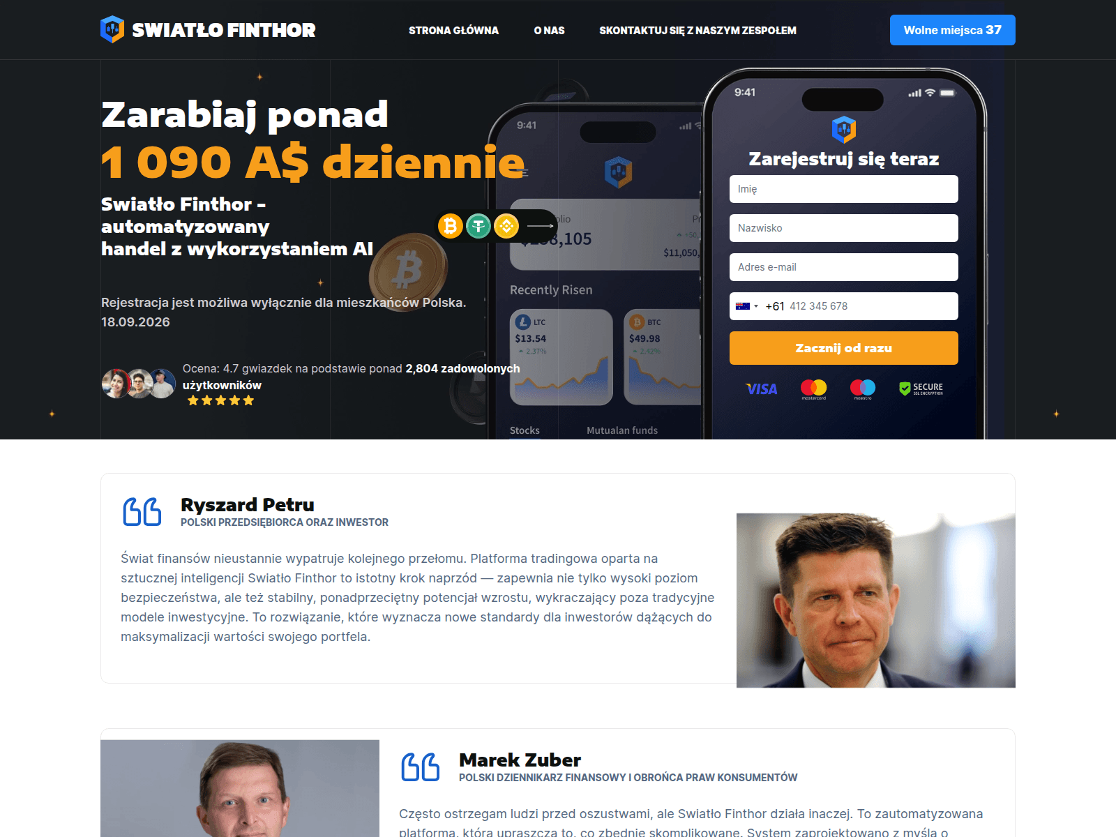 Screenshot of swiatlo-finthor.com