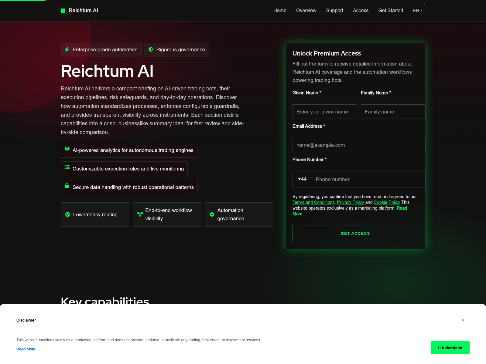 Screenshot of reichtumai.com