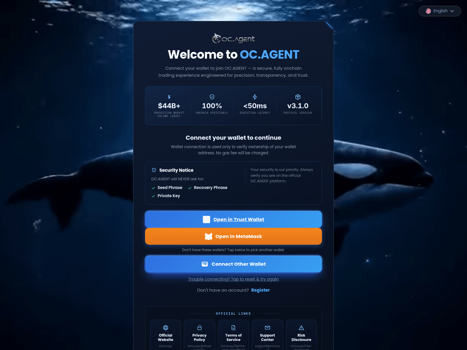 Screenshot of dapp.ocdashboard.lol