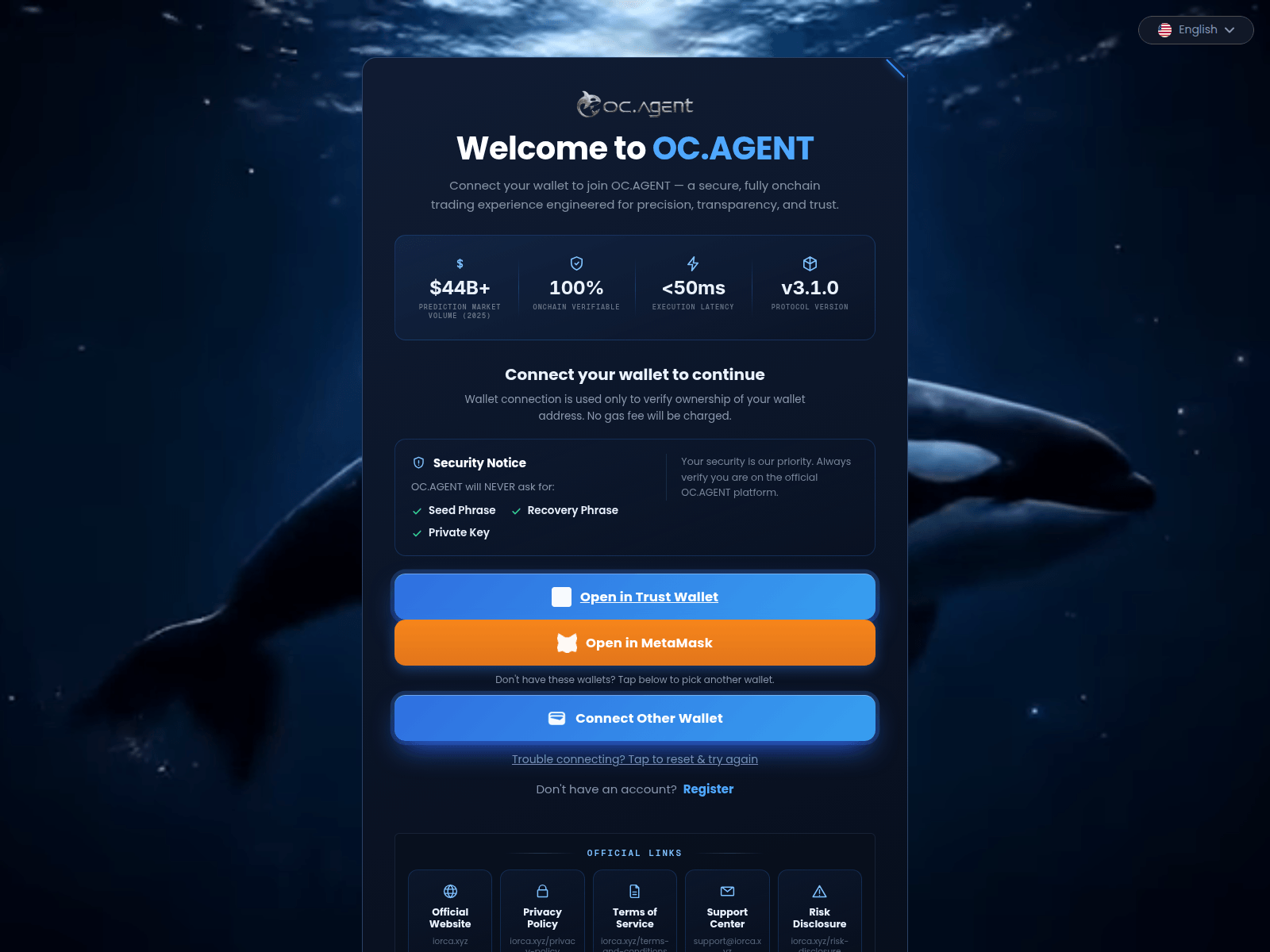 Screenshot of dapp.ocportal.club