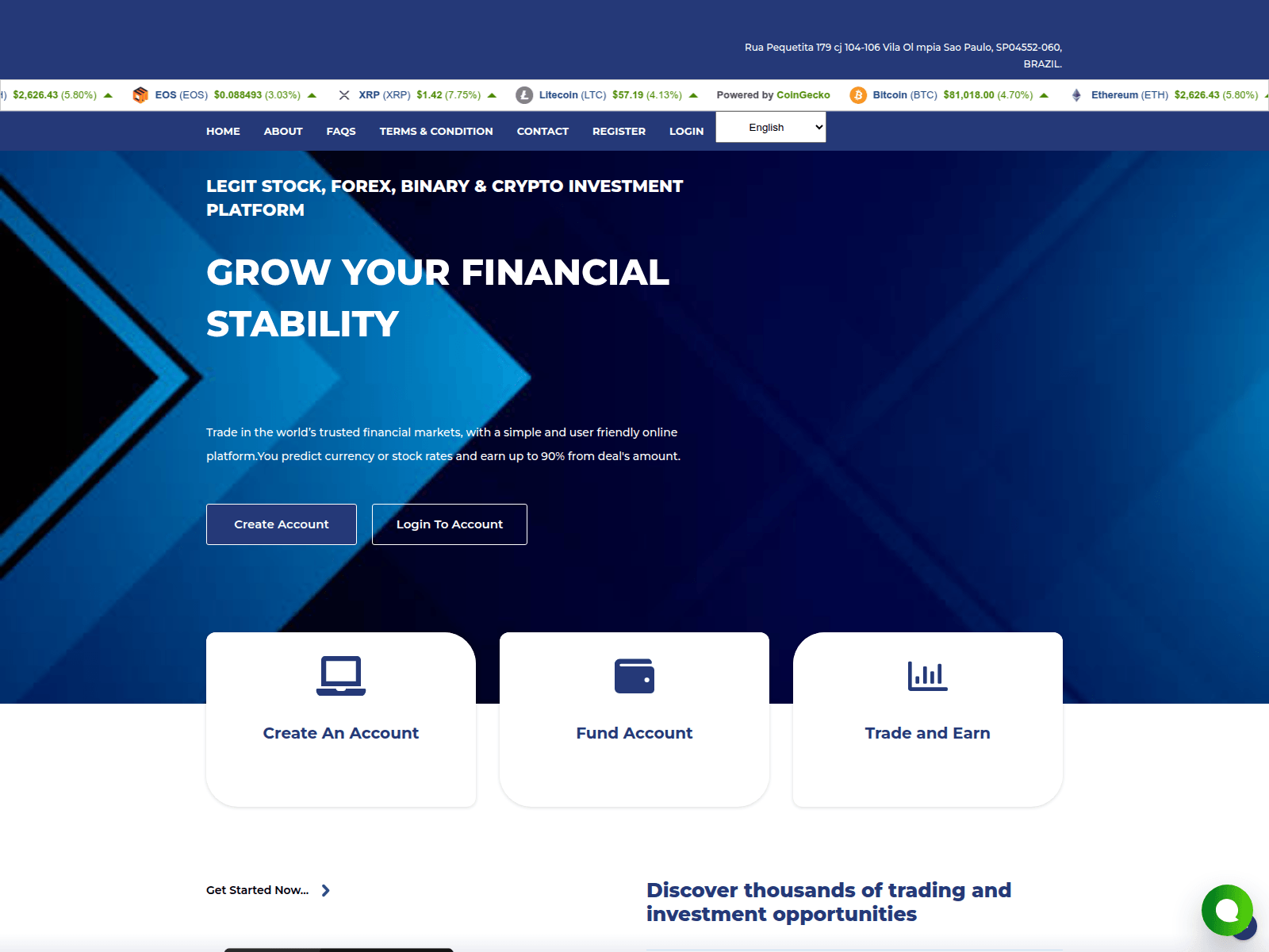 Screenshot of vistafortresscapital.com