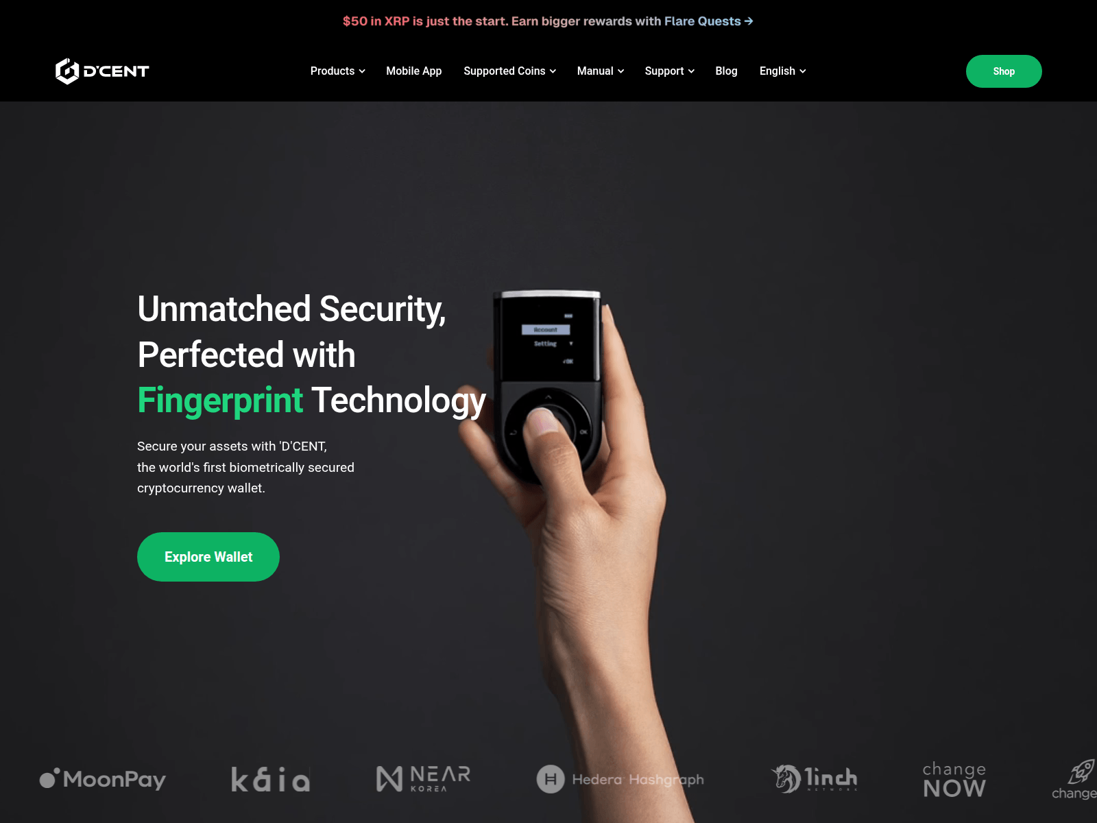 Screenshot of dcentwalletdefi.app
