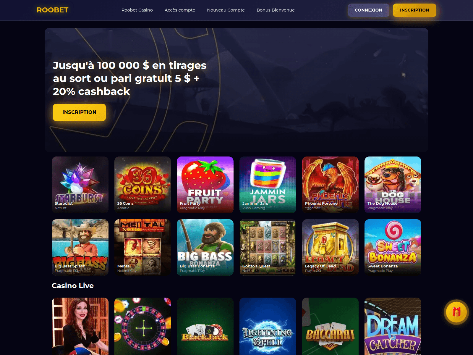的截图 theroobet.com