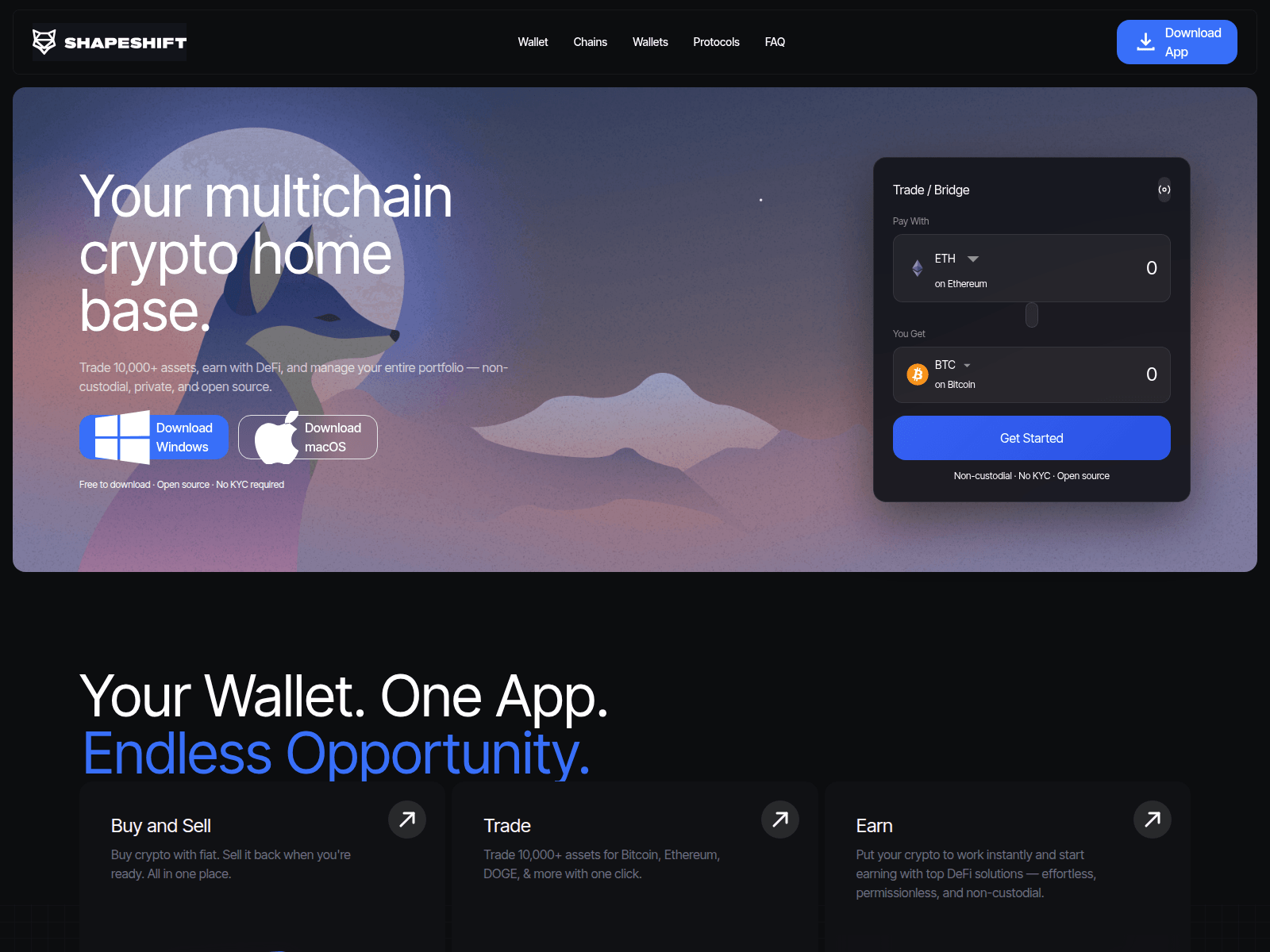 的截图 shapeshift-desktop.com