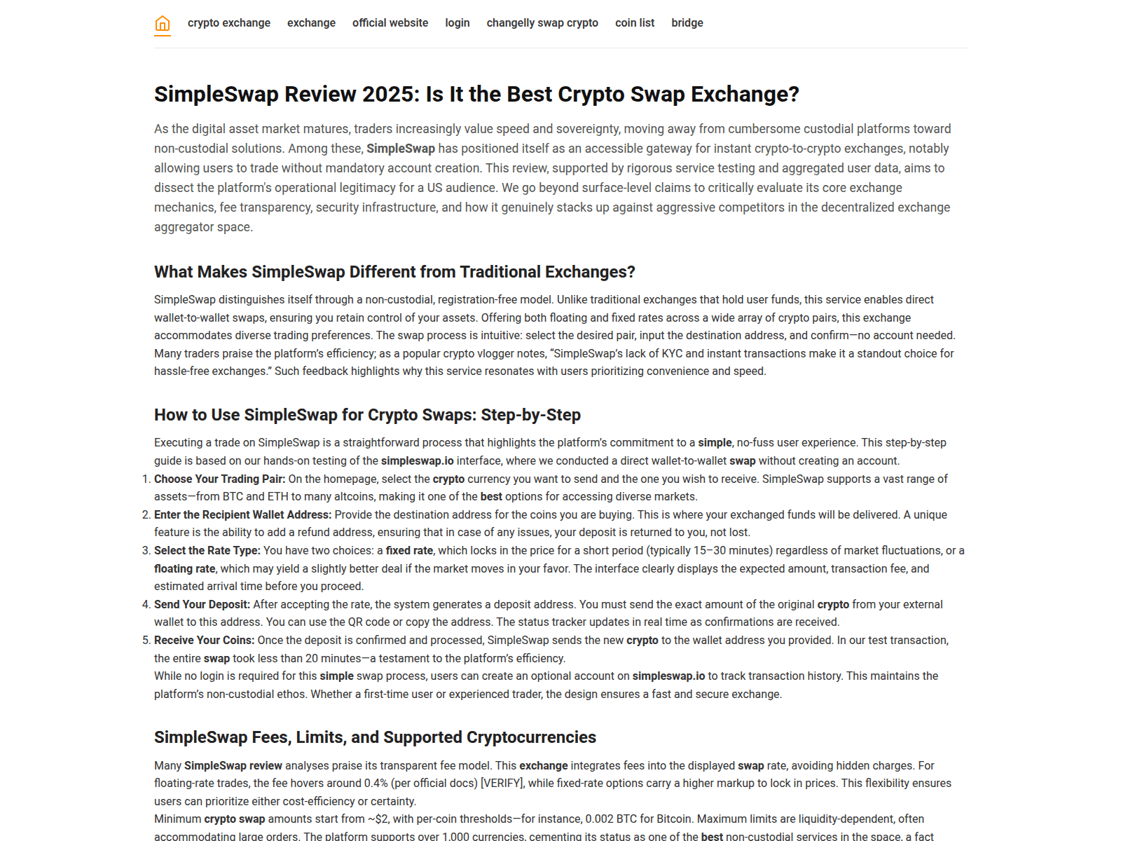 Screenshot of web-simpleswap.to