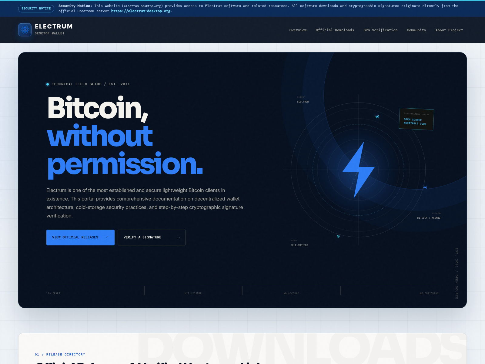 Screenshot of electrum-desktop.org