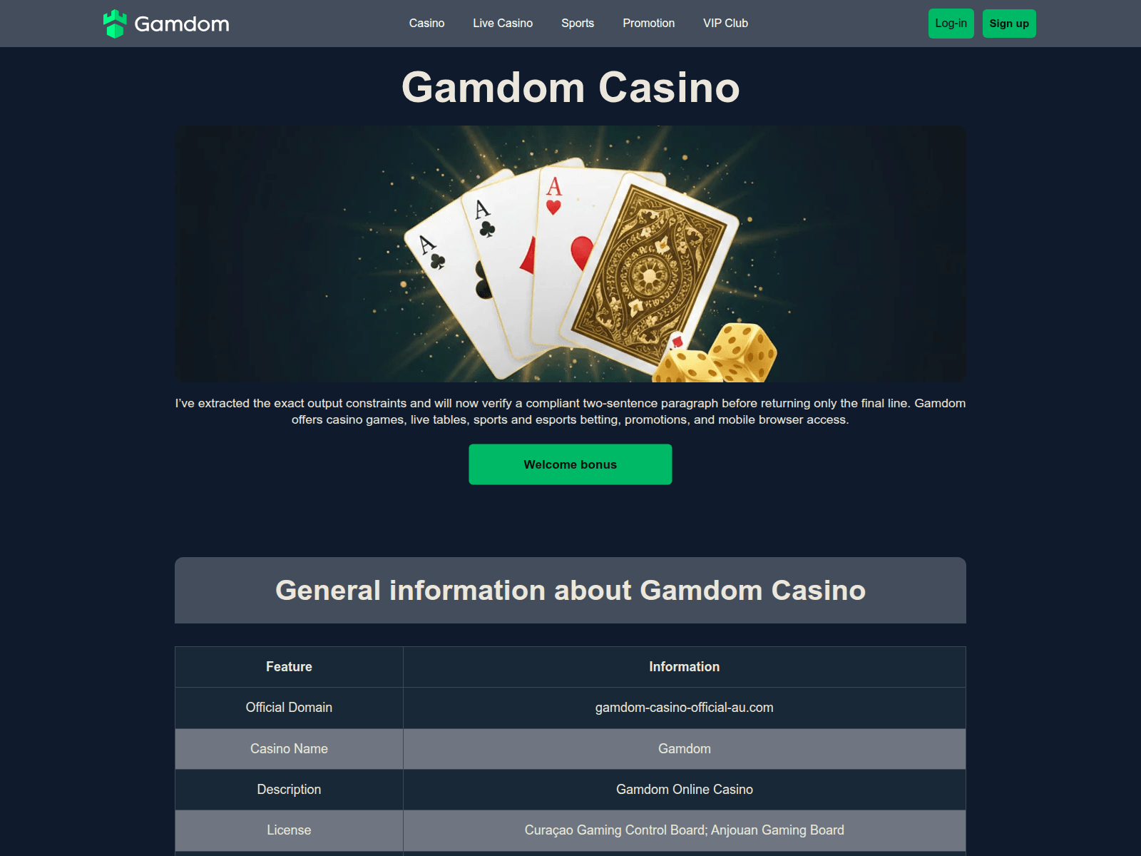 Screenshot of gamdom-casino-official-au.com