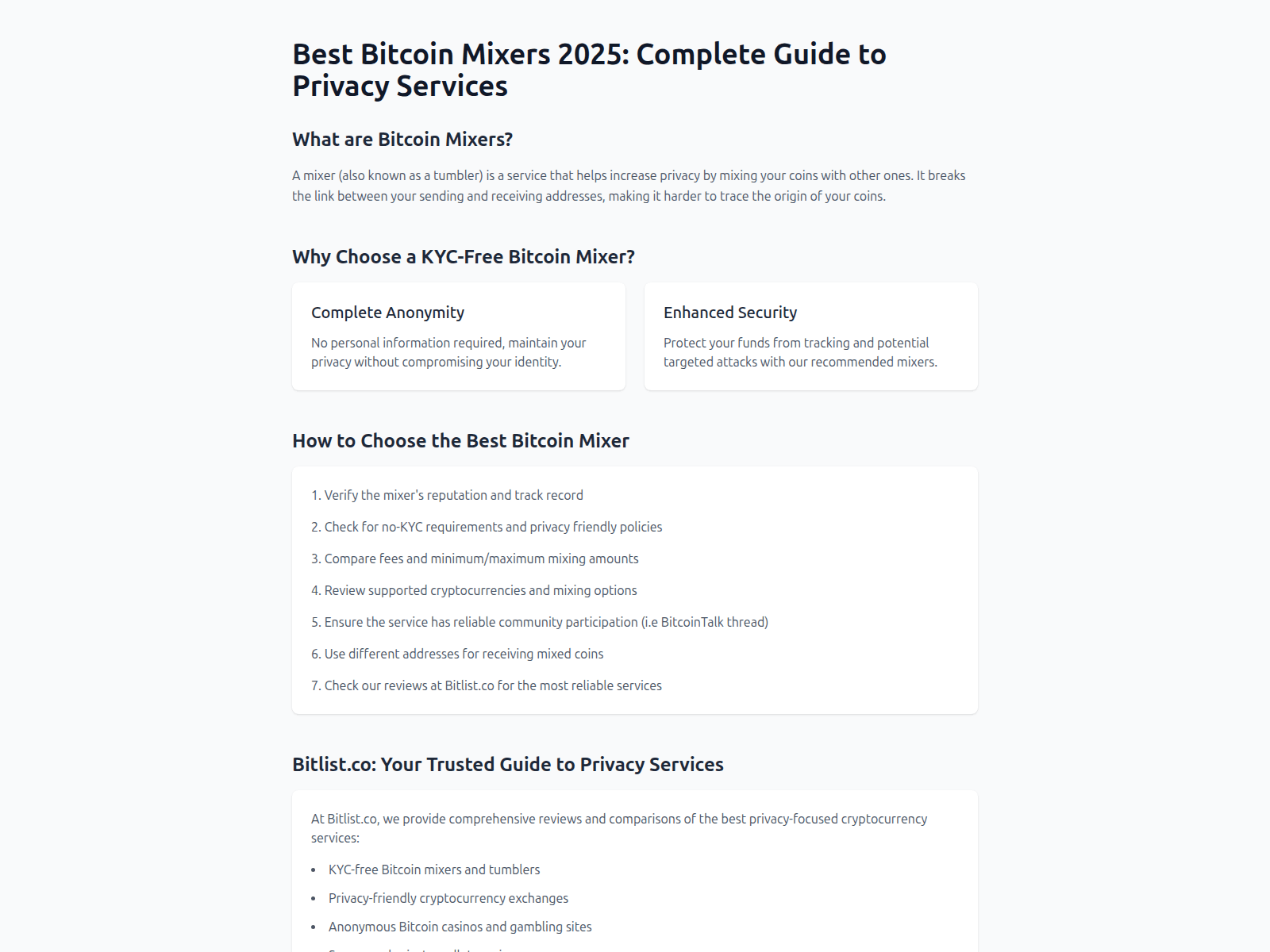 Screenshot of bitcoinmixers.top