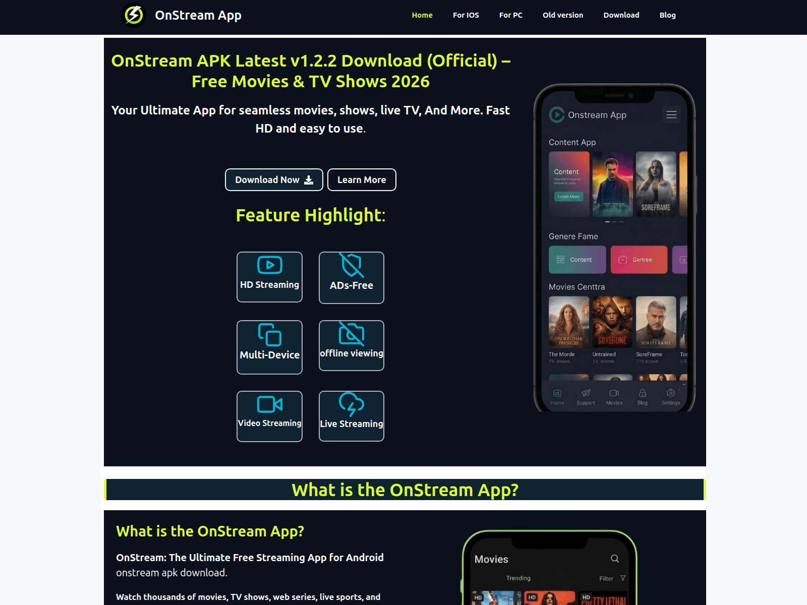 Screenshot of onstreamapps.net
