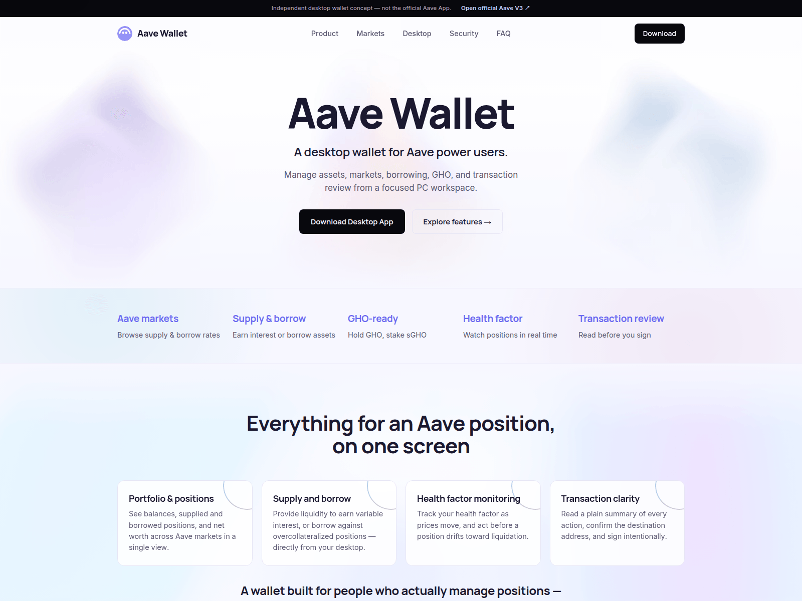 Screenshot of aavewallet.org