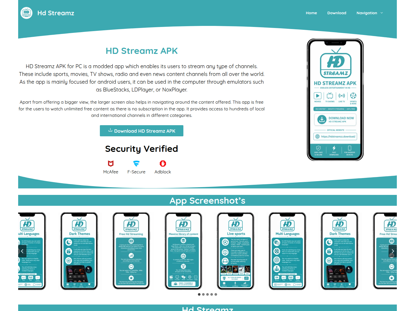 Screenshot of hdstreamzz.download