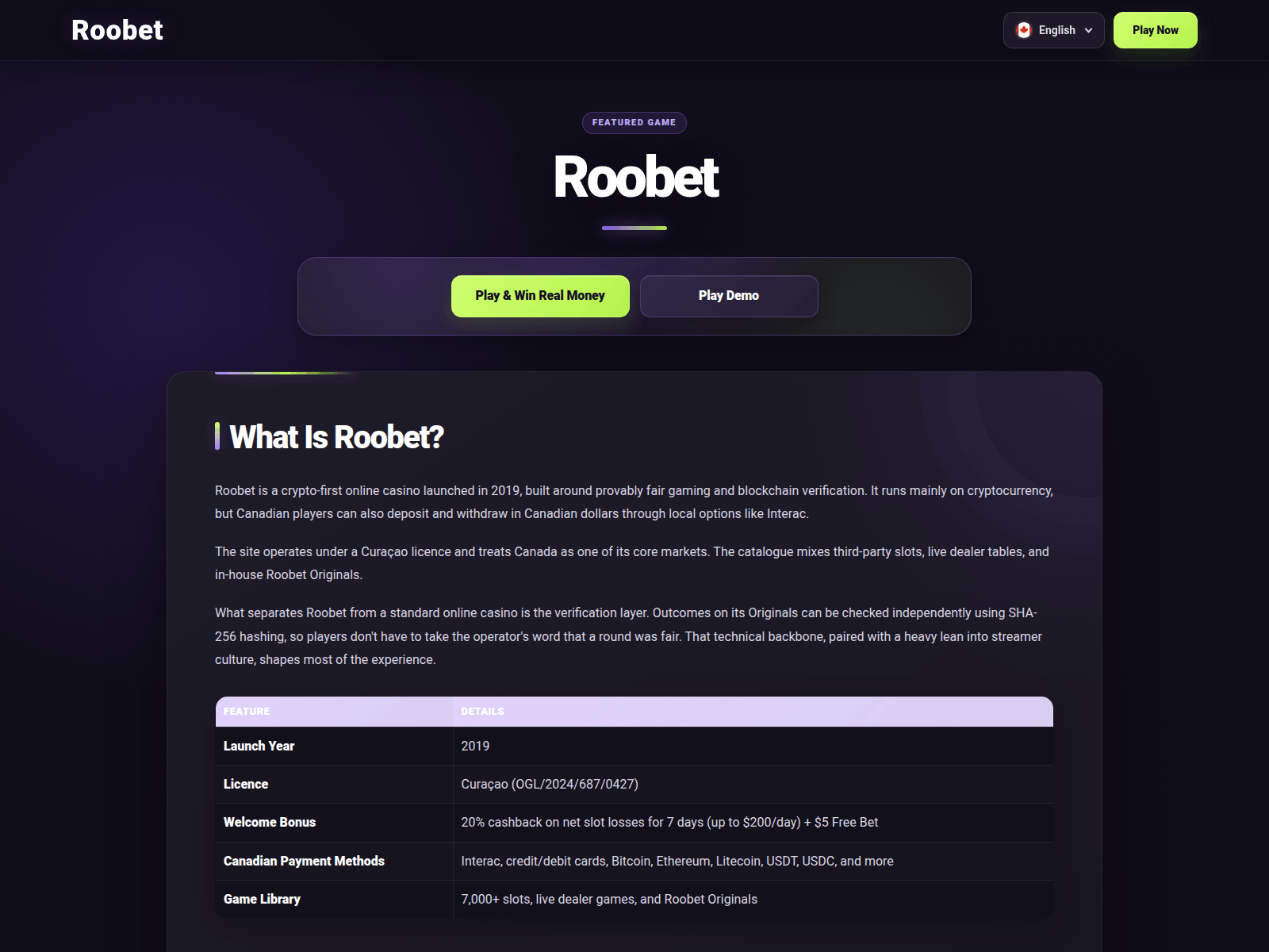 Screenshot of roobet-ca.org
