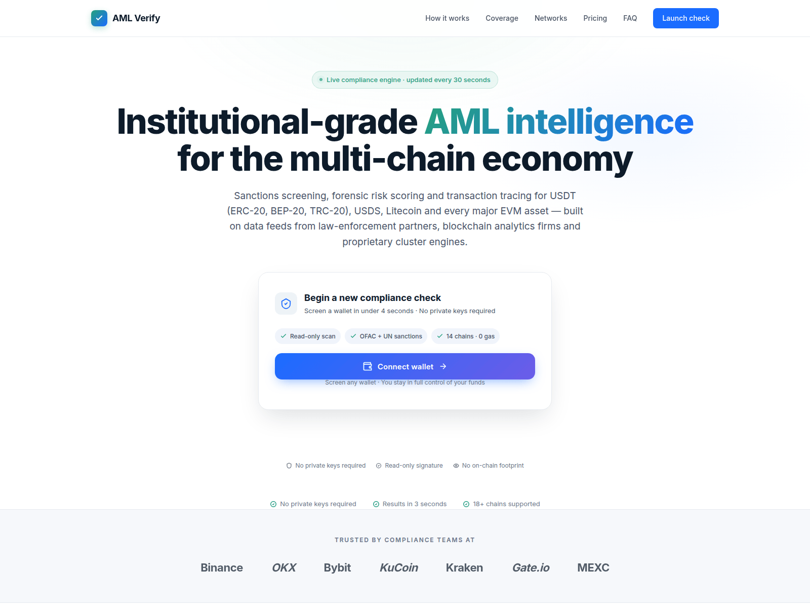 Screenshot of amlverify.org