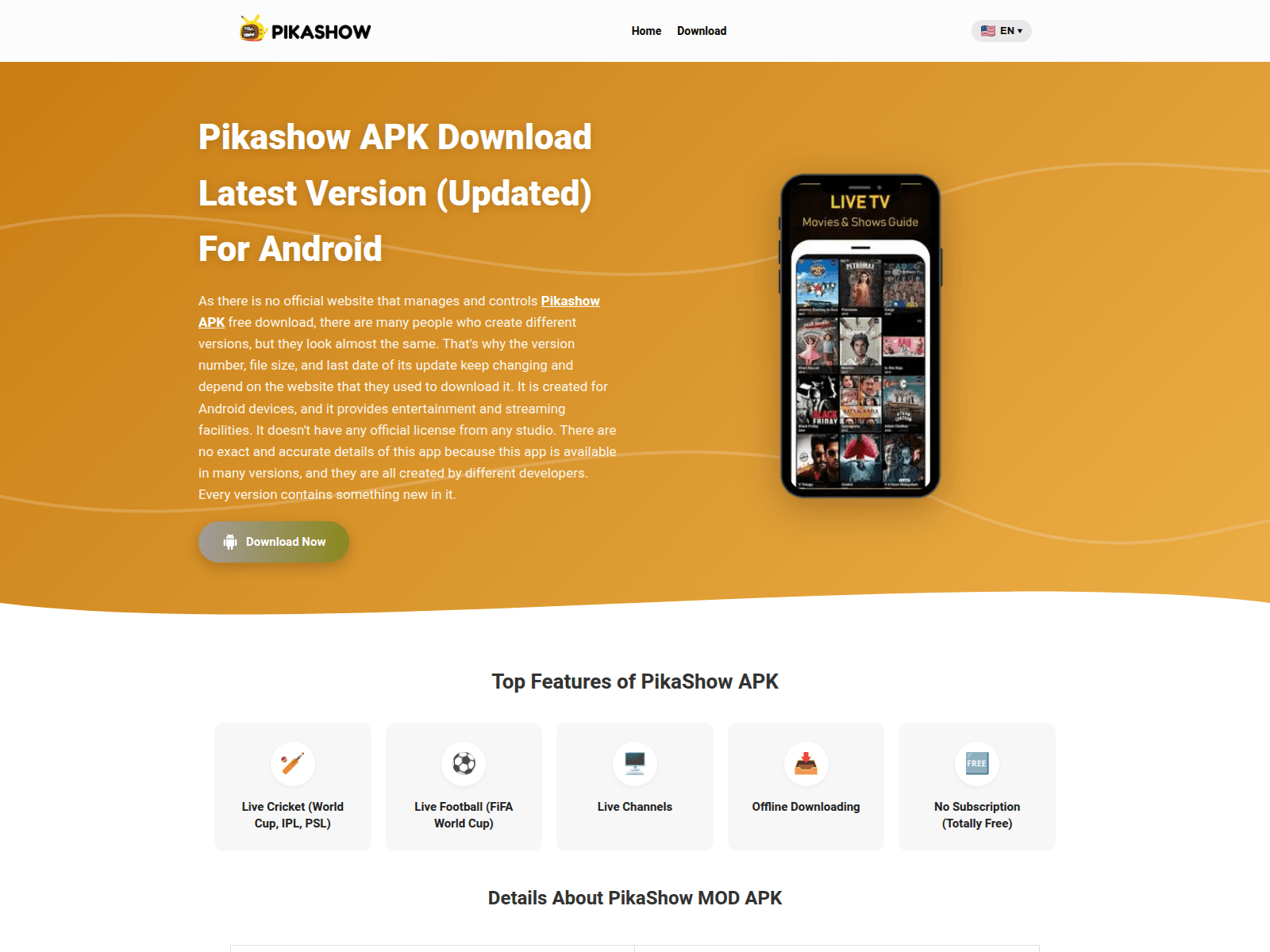 Captura de pantalla de pikashowapk.io.in