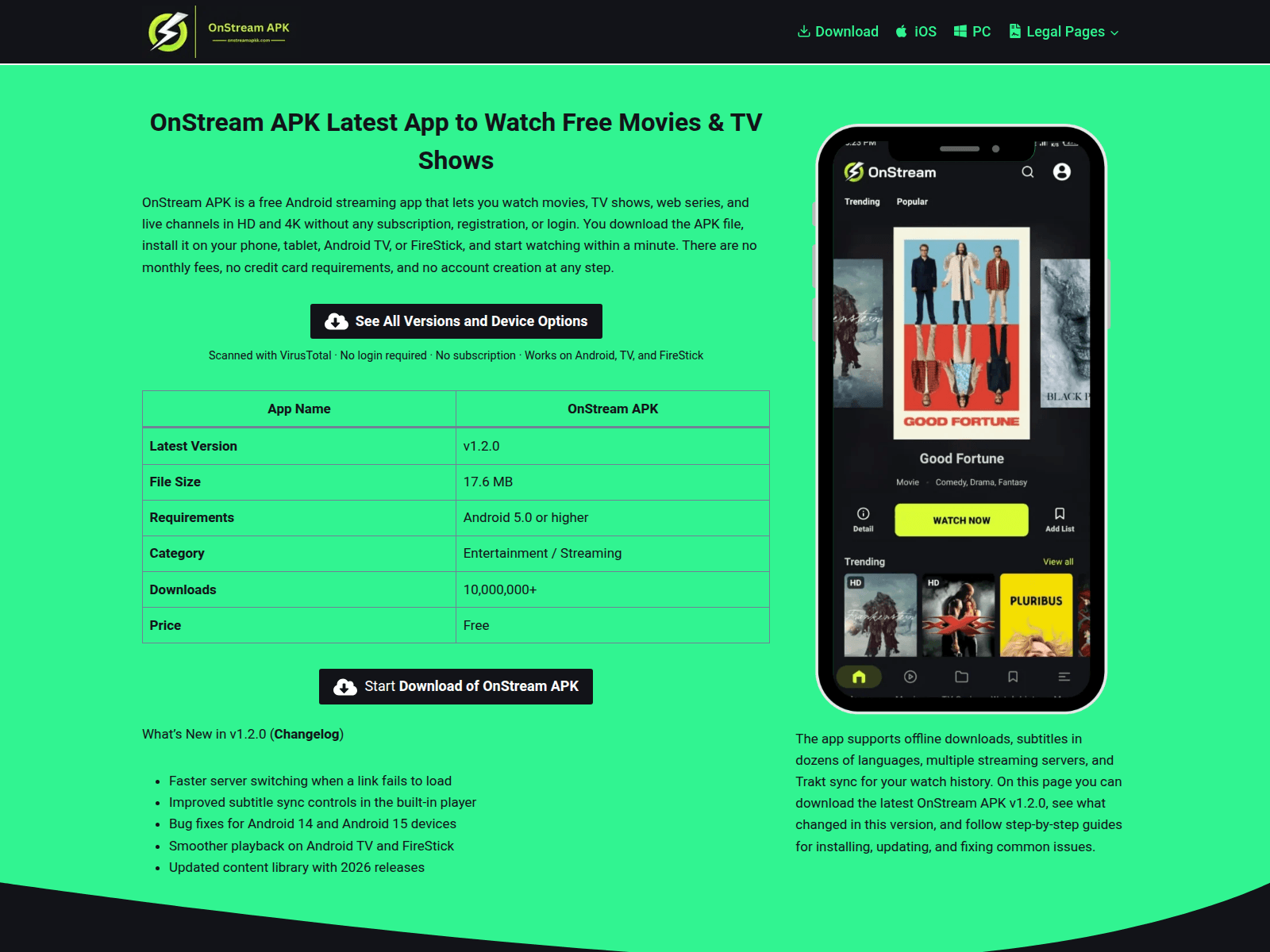 Screenshot of onstreamapkk.com