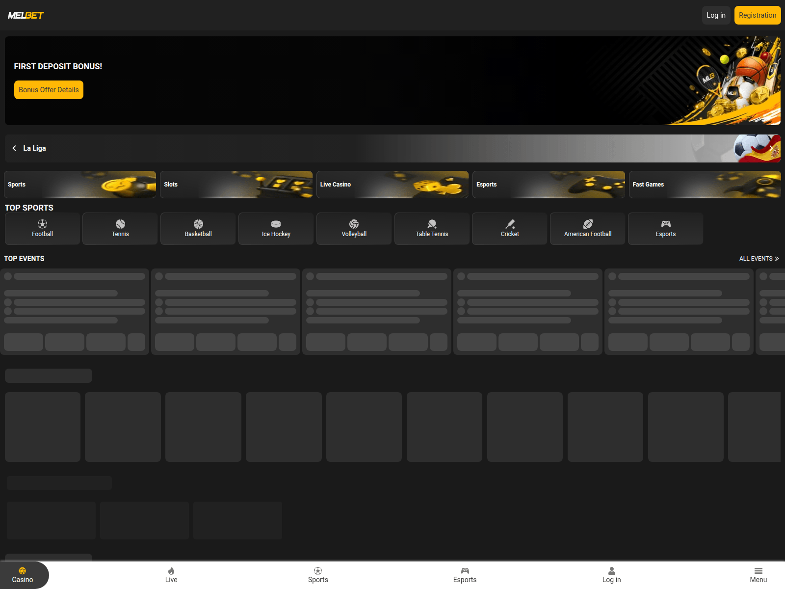 Screenshot of melbet-canada.com