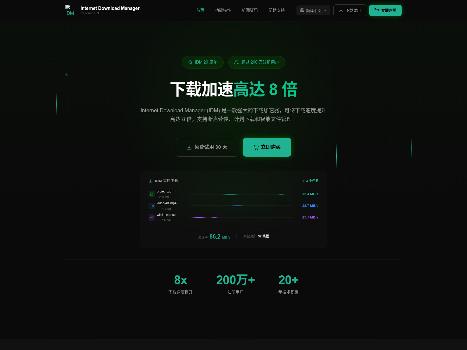 Screenshot of internet-download-manager.com