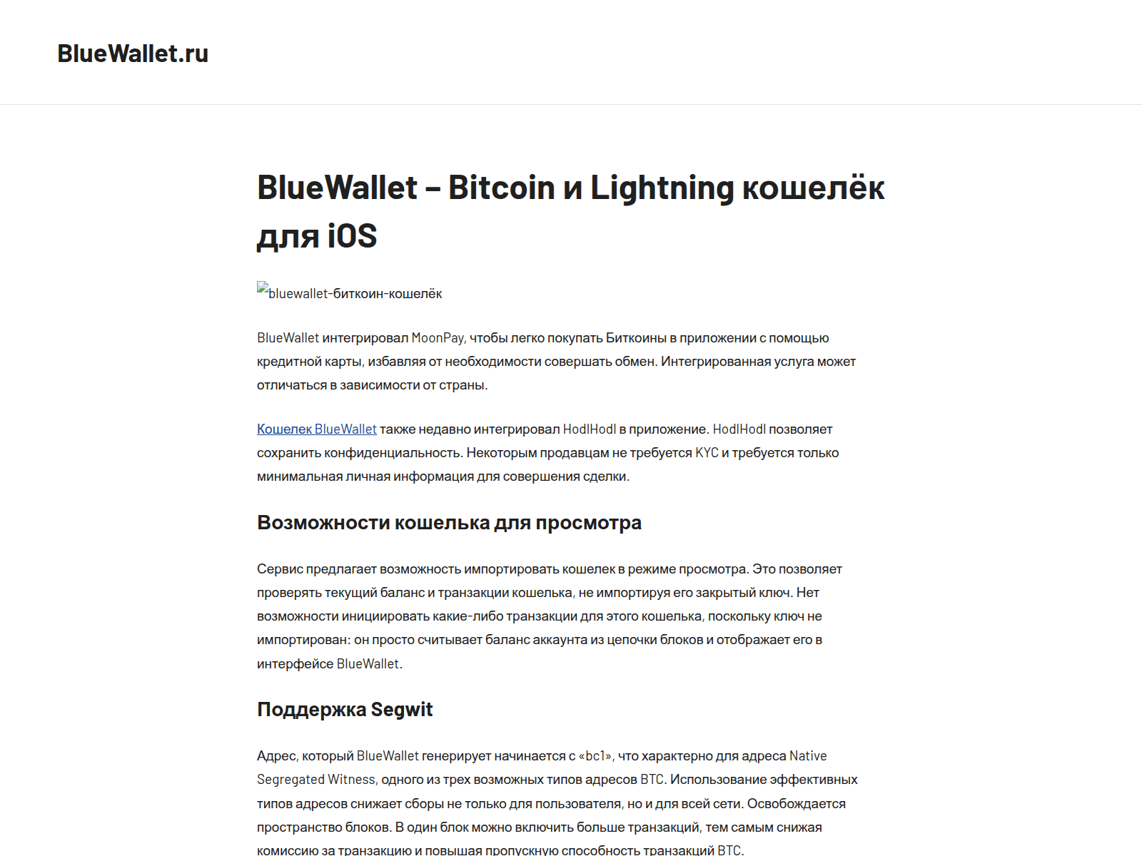 Screenshot of bluewallet.ru