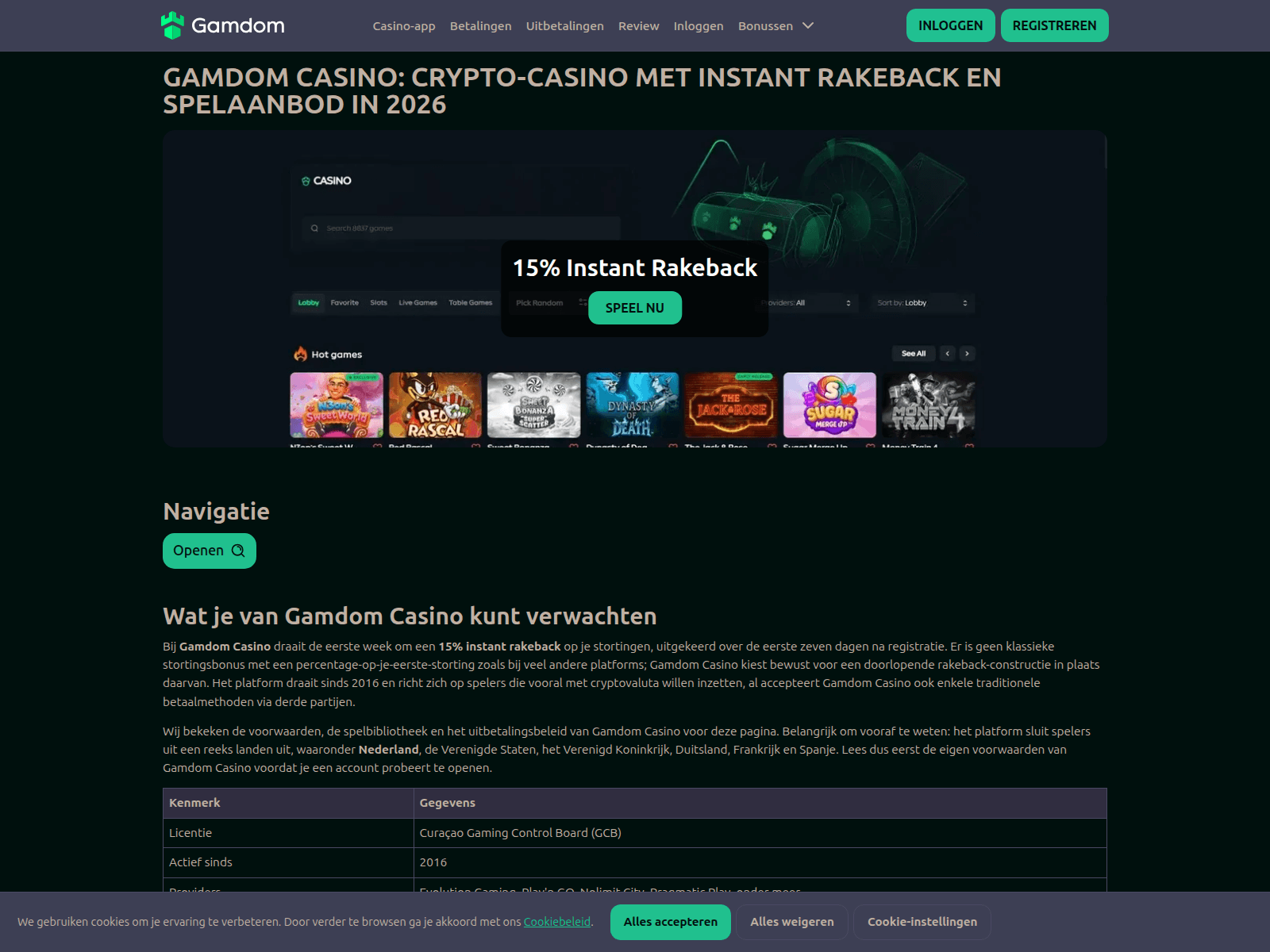 Screenshot of gamdom-officieel.nl