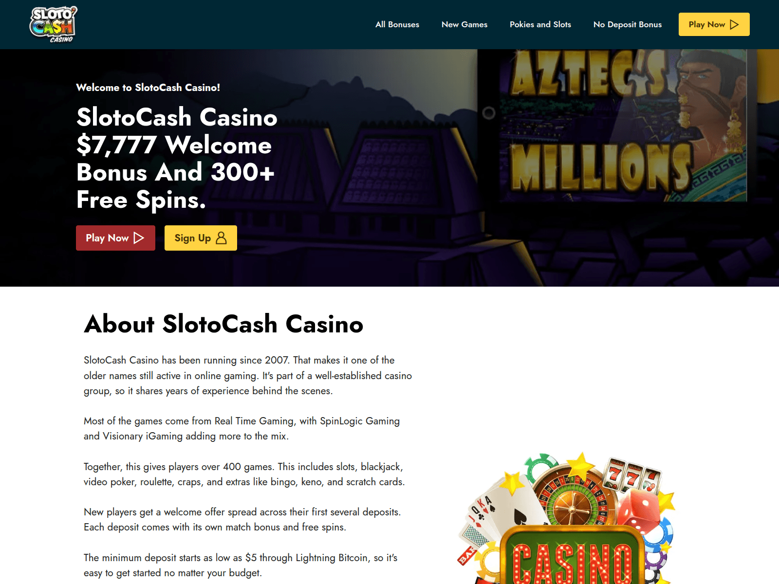 Screenshot of us-slotocash.com