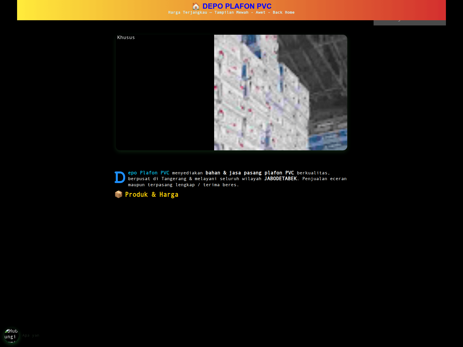 Screenshot of depoplafonmurah.com
